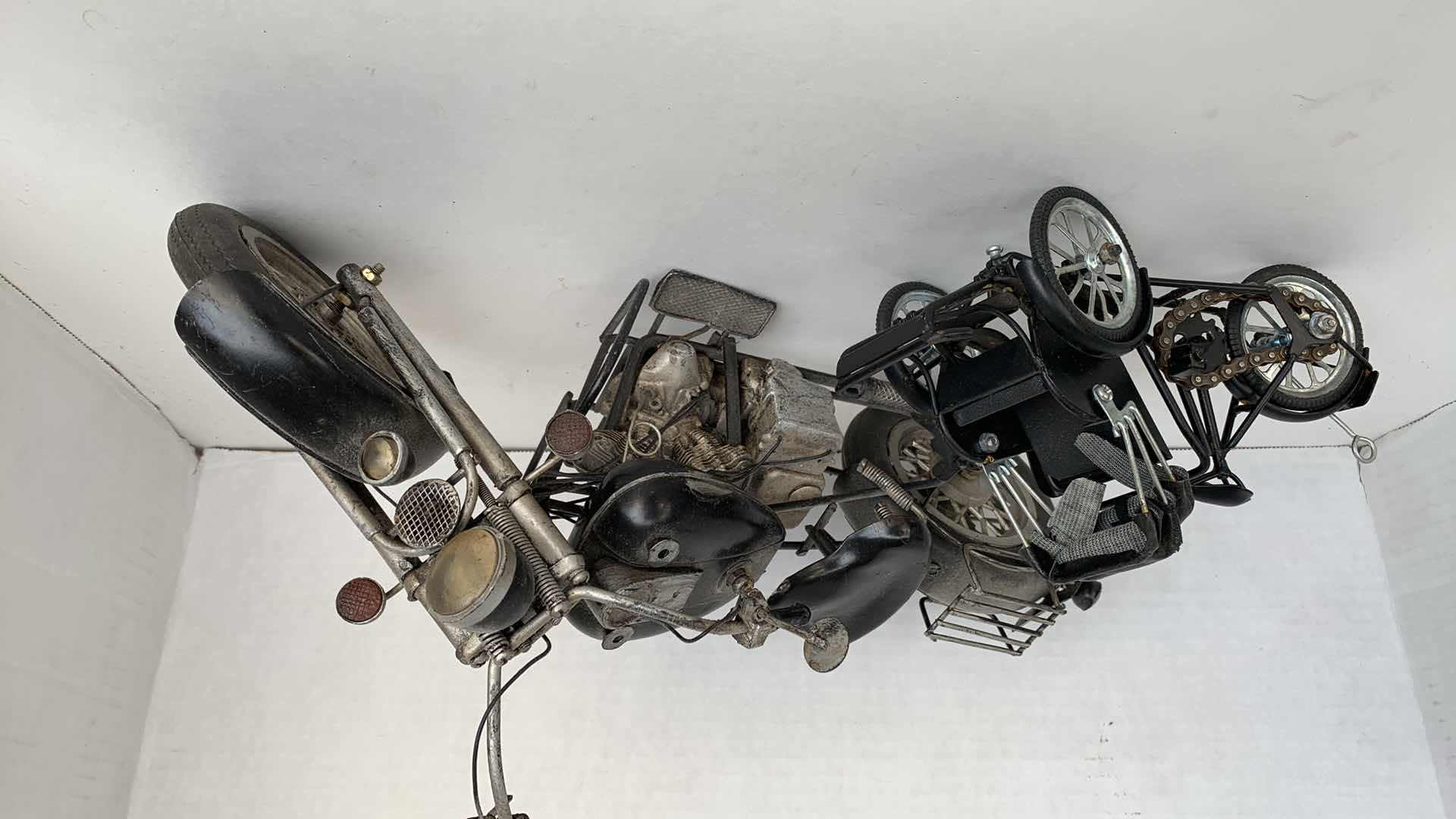 Photo 1 of METAL MOTORCYCLE AND BABY CARRIAGE