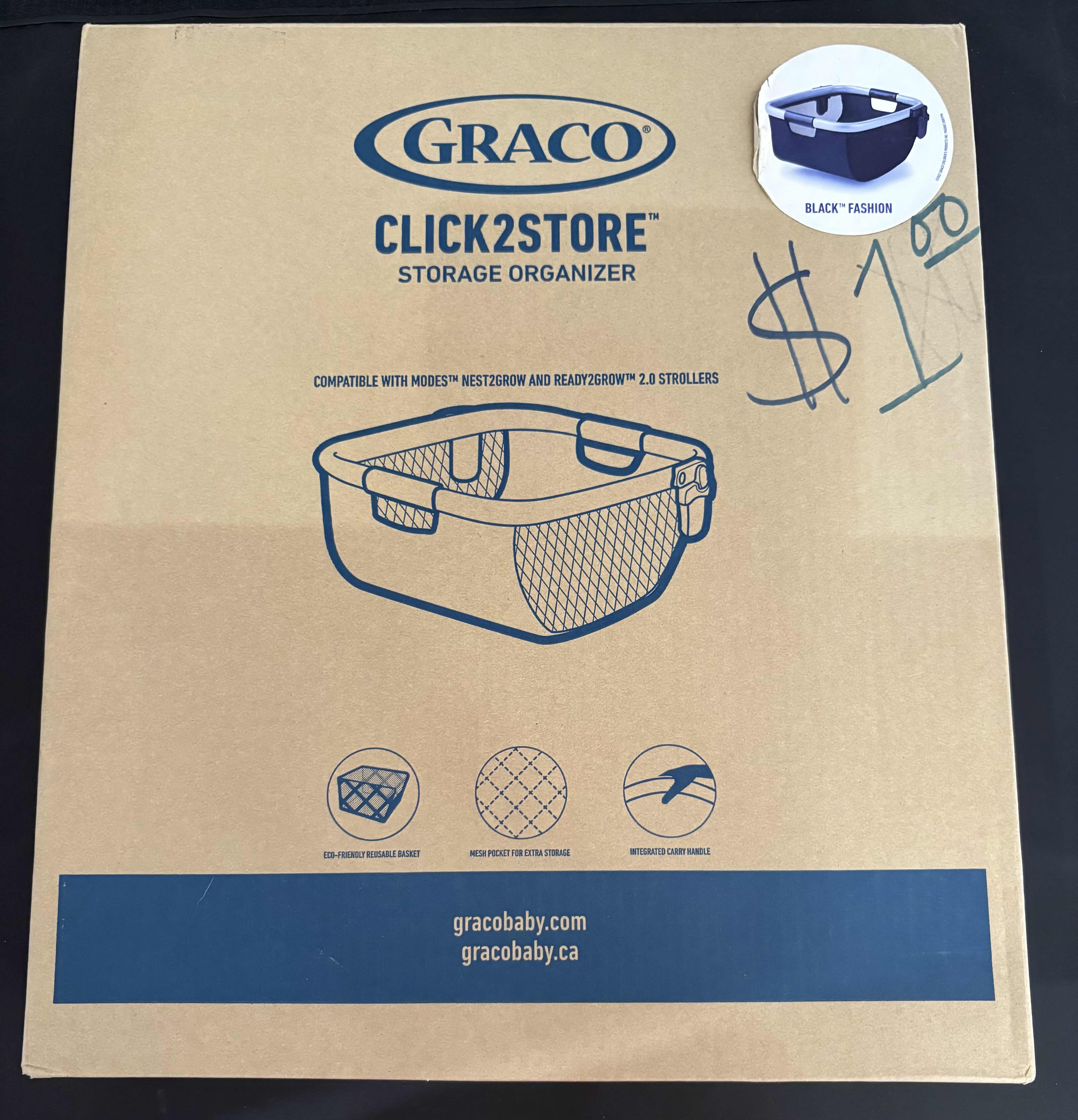 Photo 2 of BRAND NEW - GRACO CLICK2STORE STORAGE ORGANIZER COMPATIBLE WITH MODES NEST2GROW AND READY2GROW 2.0 STROLLERS - BLACK