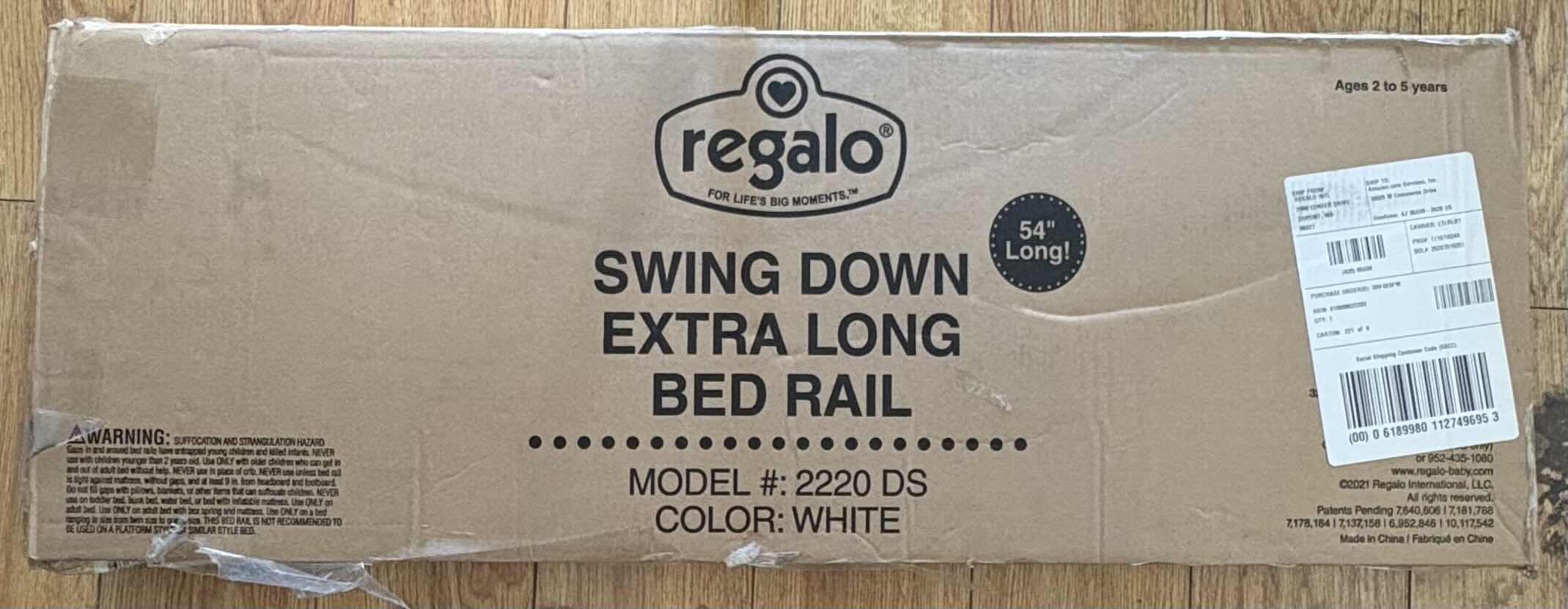 Photo 3 of BRAND NEW - REGALO SWING DOWN EXTRA LONG BED RAIL WHITE