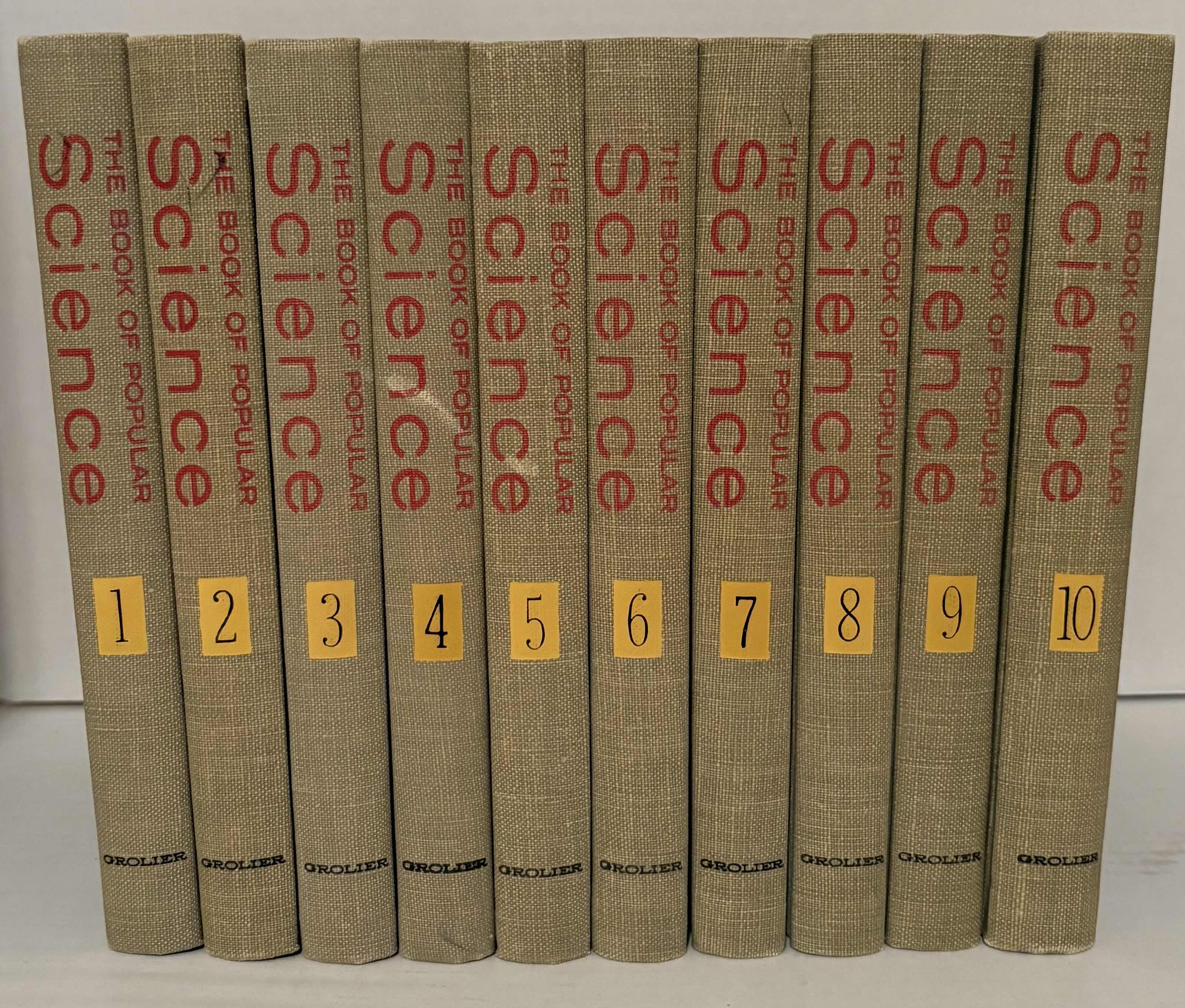 Photo 1 of 1960 VINTAGE GROLIER THE BOOK OF POPULAR SCIENCE 10 BOOK SET