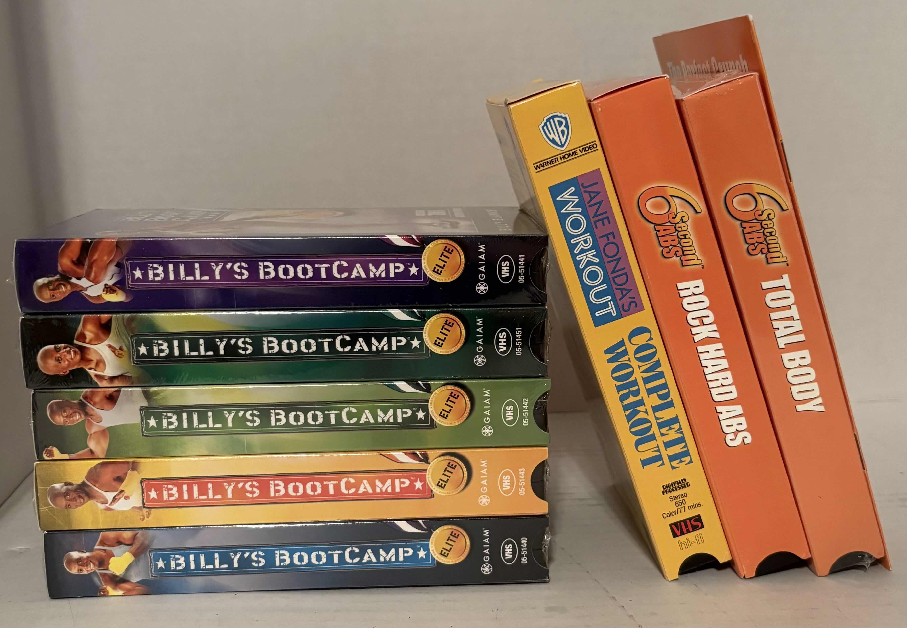 Photo 1 of 5 BRAND NEW IS PLASTIC BILLY’S BOOTCAMP VHS & 3 OTHER WORKOUT VHS WITH PROGRAM BOOKLET