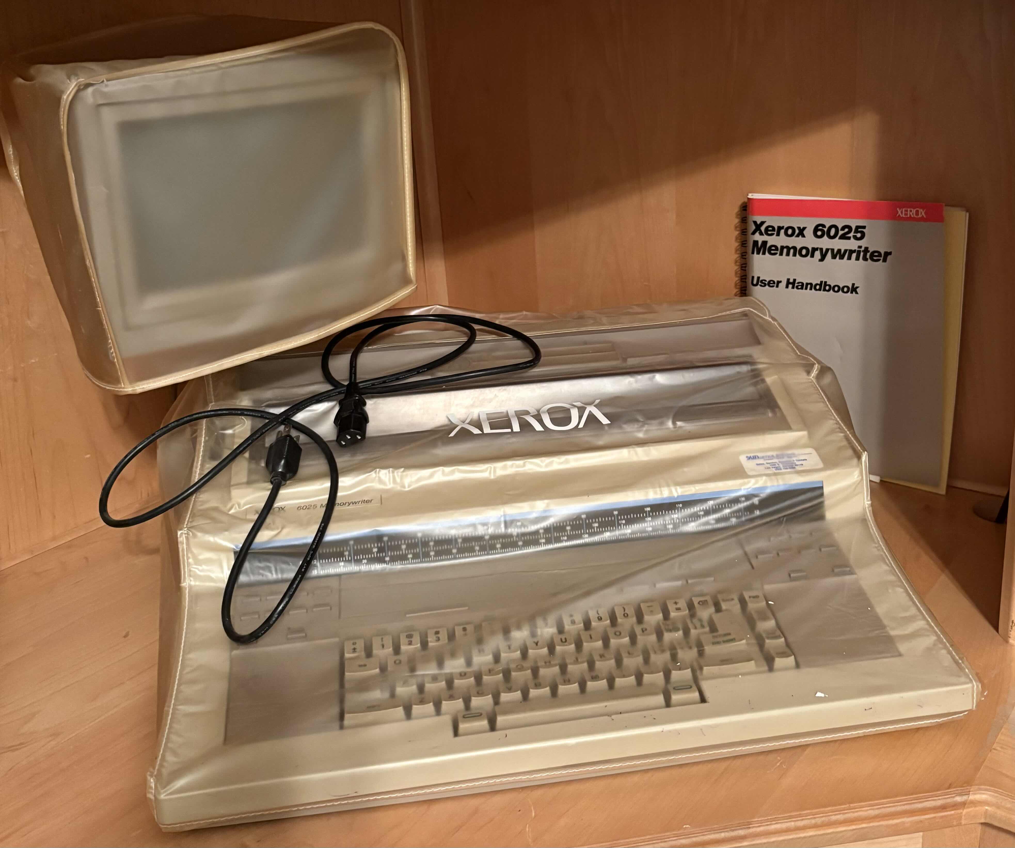 Photo 1 of XEROX 6025 MEMORYWRITER WITH USER HANDBOOK AND COVER CASE