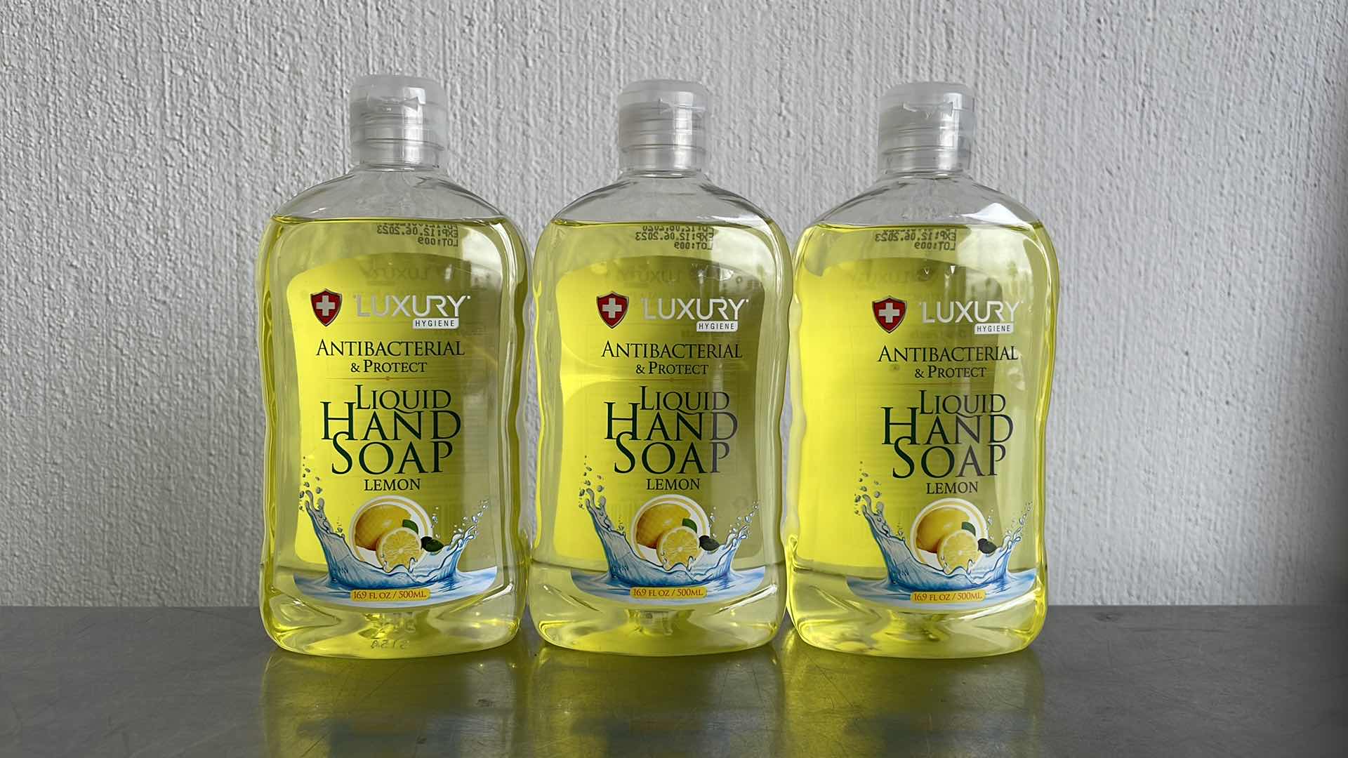 Photo 1 of LUXURY HYGIENE LEMON LIQUID HAND SOAP 3-16.9oz BOTTLES