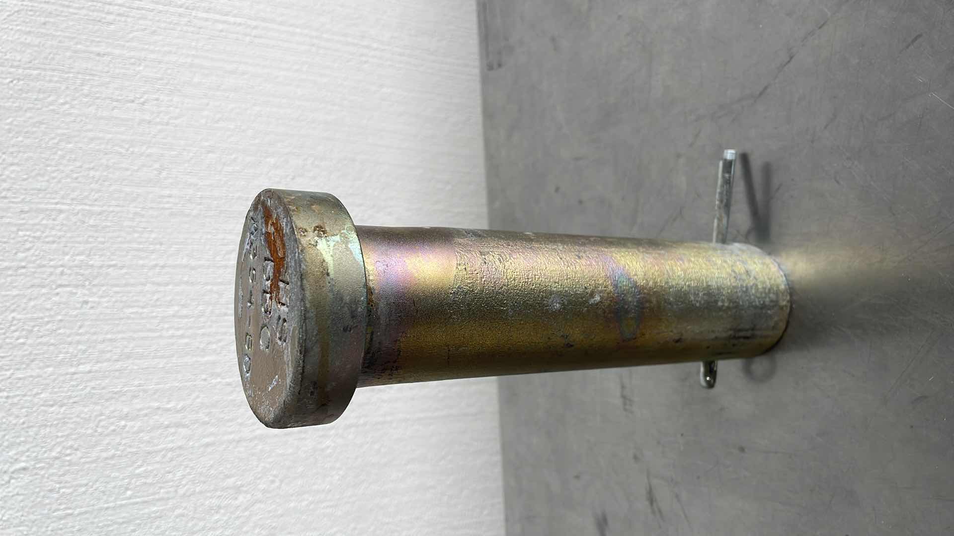 Photo 3 of USGI JUMBO LARGE PIN W/ COTTER TRUCK AUTO MILITARY, 2- 1/4" x 7-5/8", 9-1/2" NEW OLD STOCK MILITARY SURPLUS WITH COTTER PIN