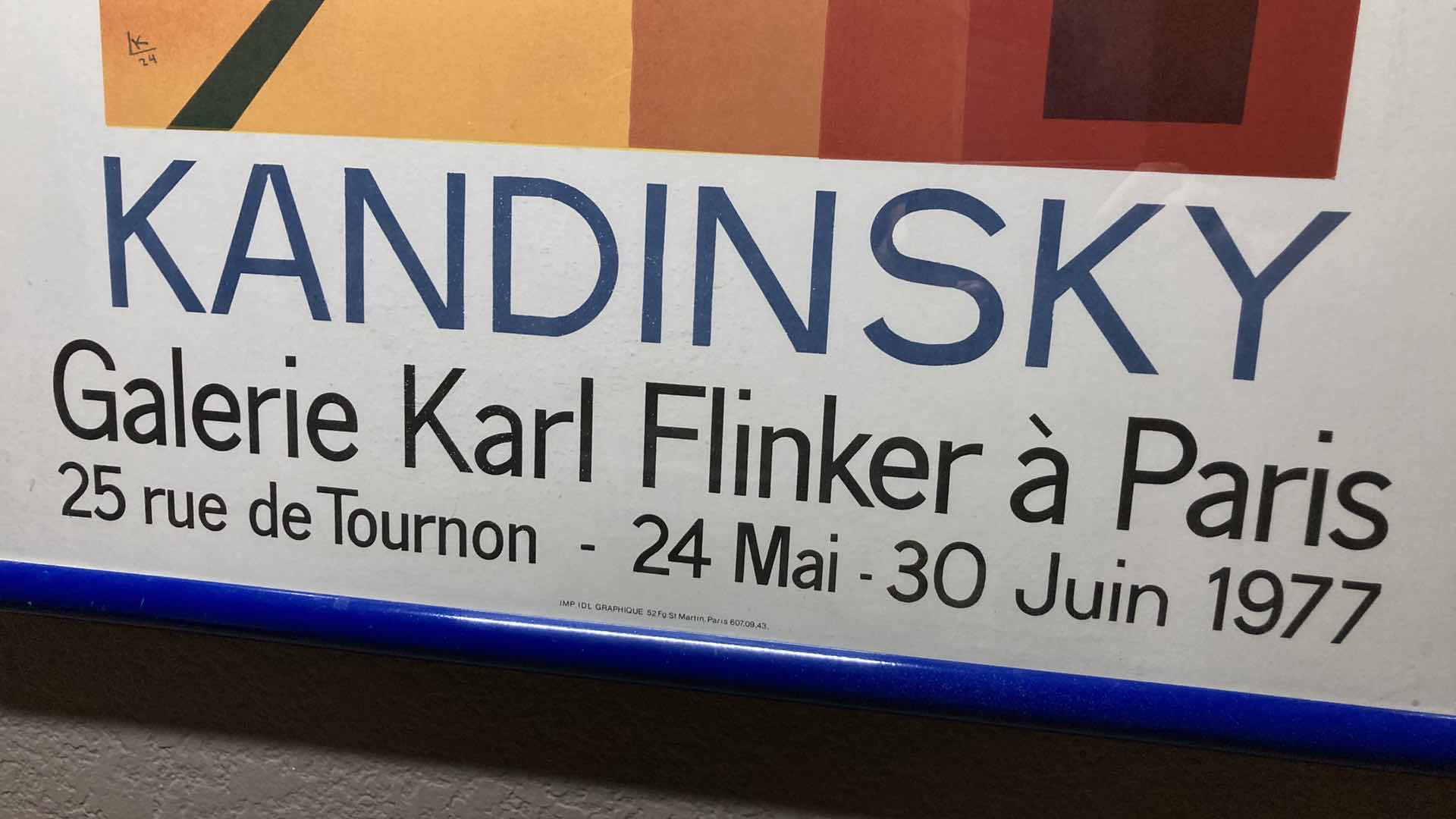 Photo 2 of GALERIE KARL FLINKER A PARIS TOUR FRAMED ADVERTISEMENT POSTER 22.5” X 35”