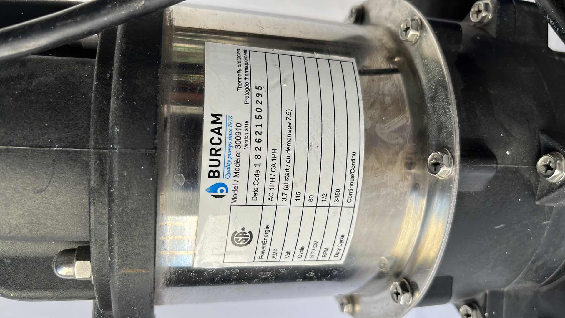 Photo 5 of 1/2HP SUBM. WATERFALL PUMP
CONTINUOUS DUTY 115V (MODEL 300910)