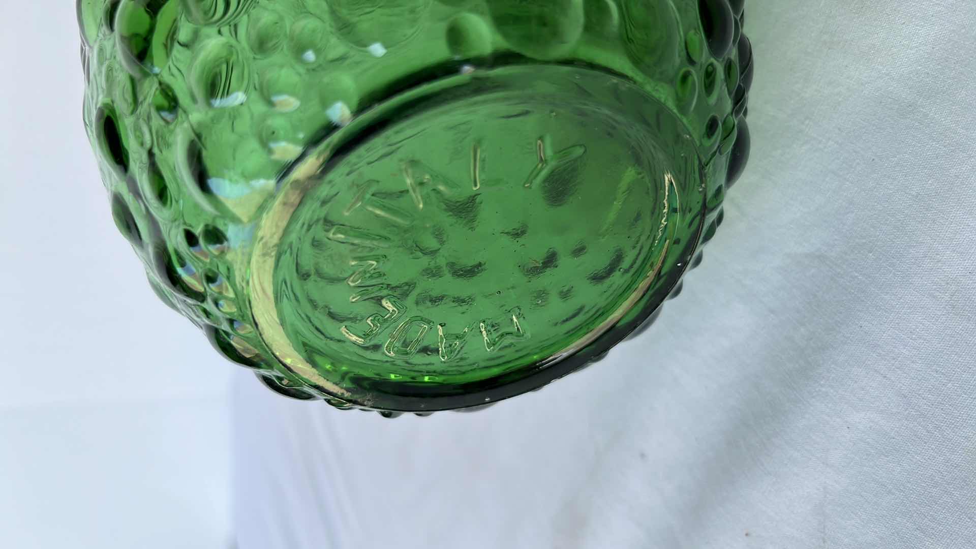 Photo 4 of GREEN GLASS DECANTER MADE IN ITALY 18”H