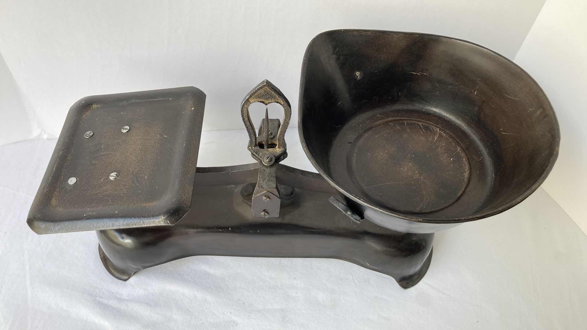 Photo 3 of ANTIQUE METAL 18” SCALE W CAST IRON WEIGHTS