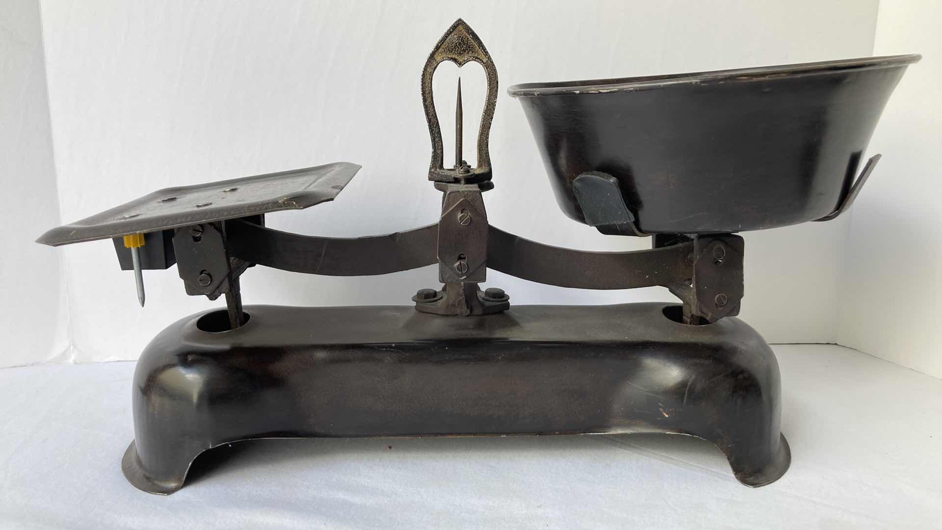 Photo 2 of ANTIQUE METAL 18” SCALE W CAST IRON WEIGHTS