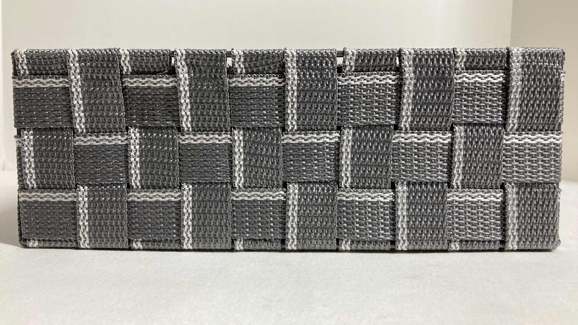 Photo 2 of WOVEN GRAY/SILVER SQUARE BASKETS 11” X 11” H4”