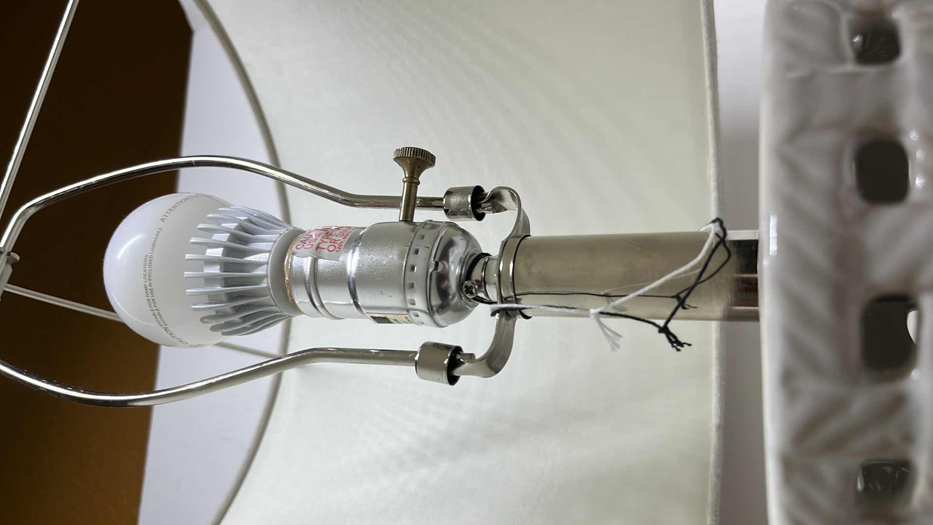 Photo 4 of BASKETWEAVE 30” CERAMIC TABLE LAMP W TWEED LAMPSHADE