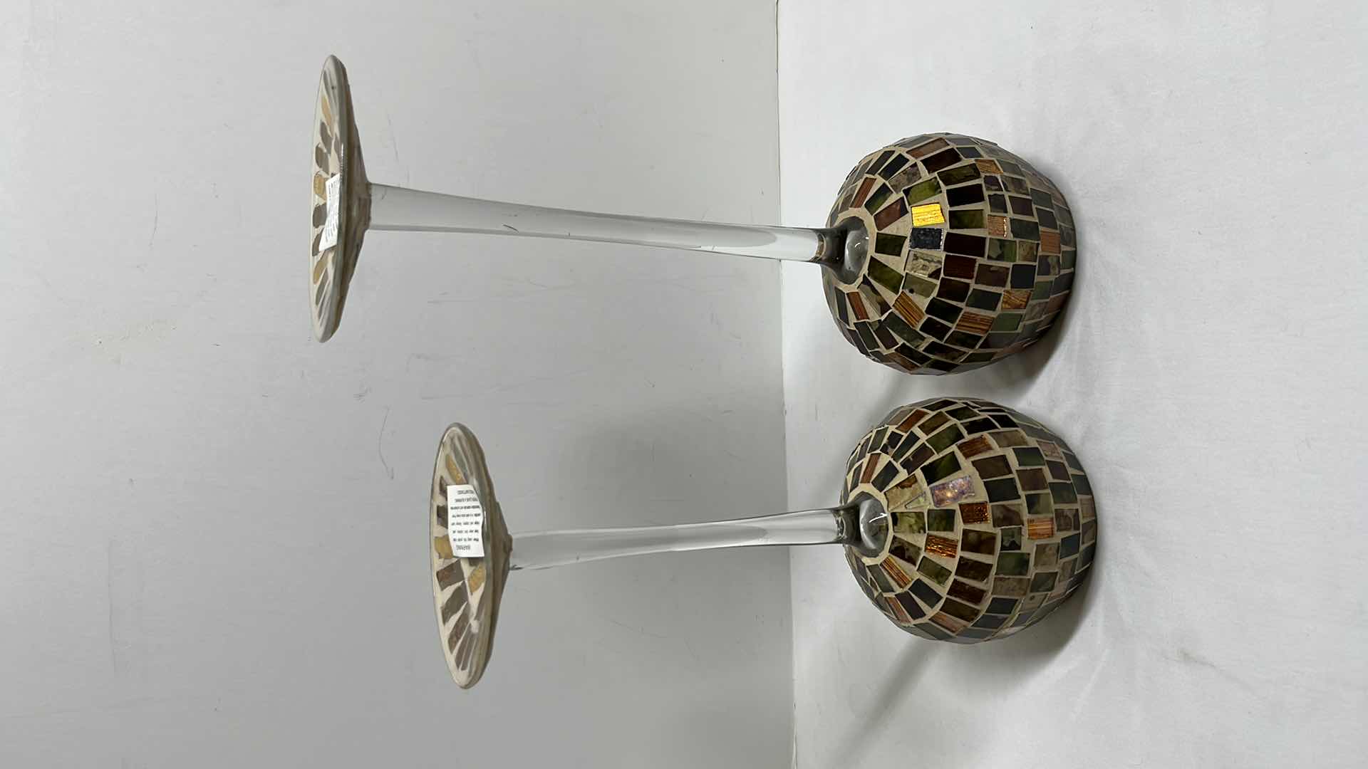 Photo 3 of MOSAIC GLASS CANDLE HOLDERS H12” & H14”
