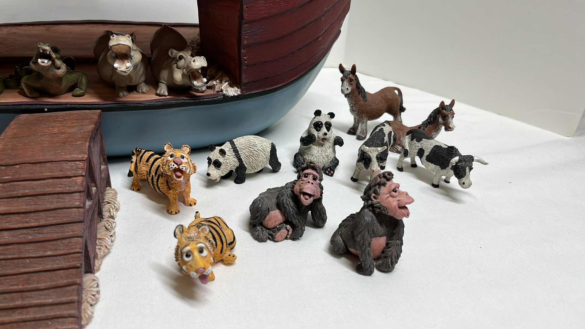 Photo 5 of NOAH’S ARK S.S. HOLY HERD COLLECTIBLES W NOAH & HIS WIFE & 34 ANIMAL FIGURINES 8.25” X 18.5” H12.5”