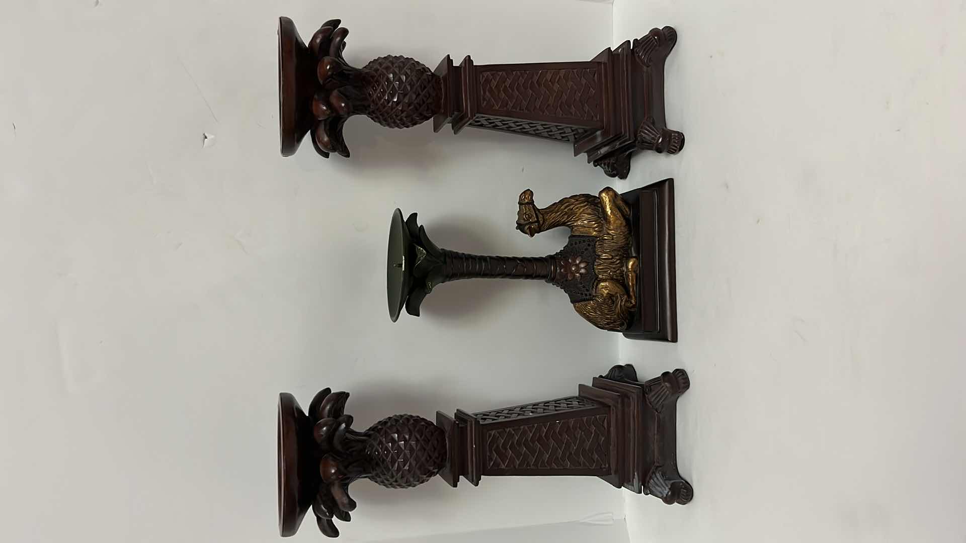 Photo 1 of RESIN PALM TREES & CAMEL CANDLE HOLDERS 12.75”