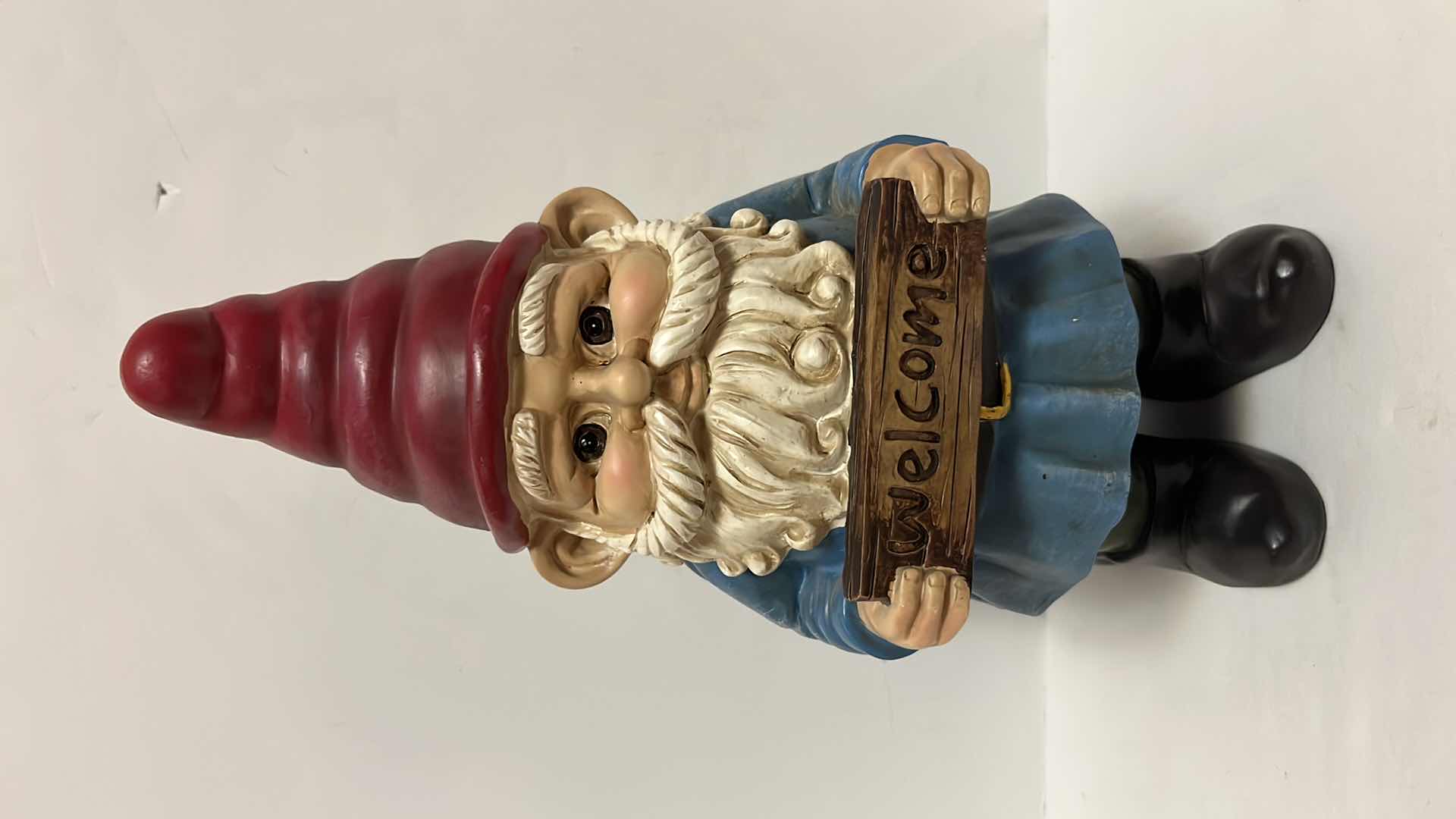 Photo 1 of WELCOME/SCRAM DOUBLE-SIDED RESIN GARDEN GNOME 13.5”