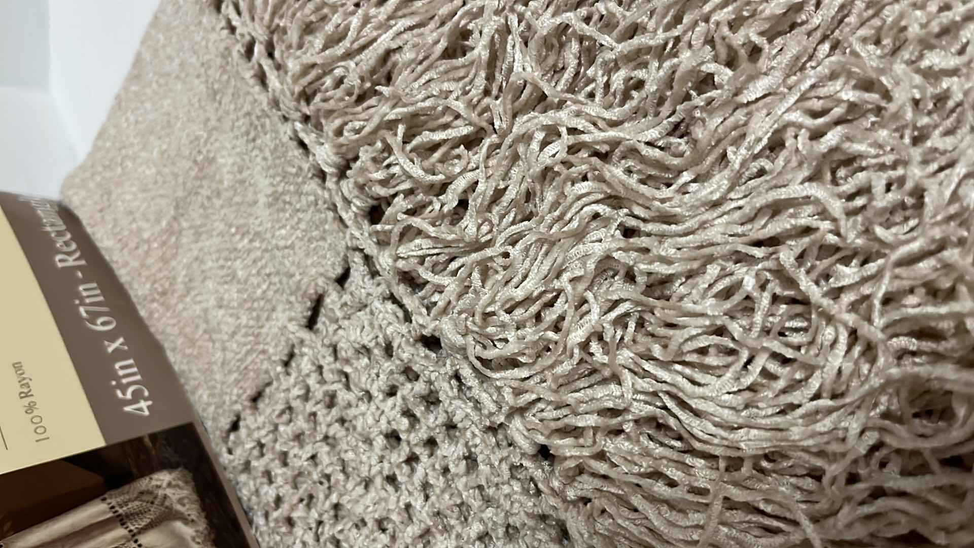Photo 3 of NEW HOME TRENDS CROCHET CHENILLE THROW RECTANGLE BLANKET 45” X 67”