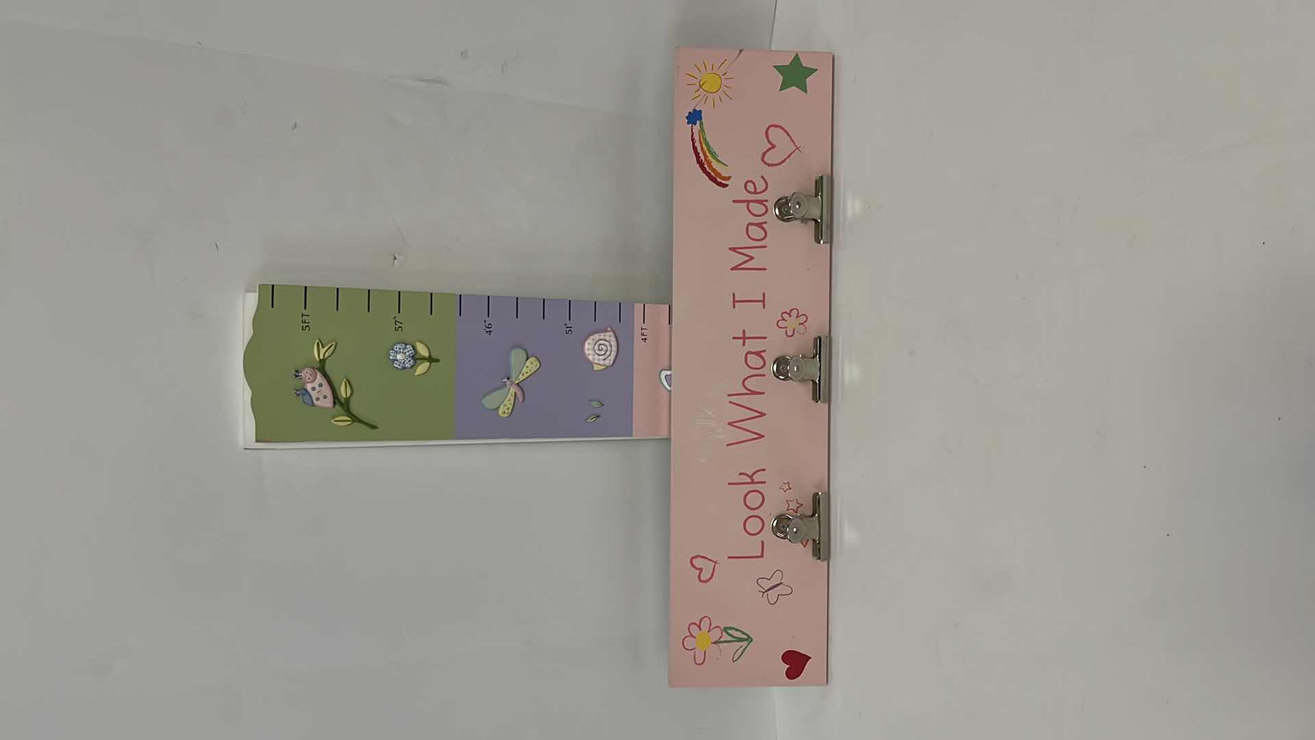 Photo 1 of CHILDREN’S HEIGHT CHART & LOOK WHAT I MADE ART DISPLAY W CLIPS