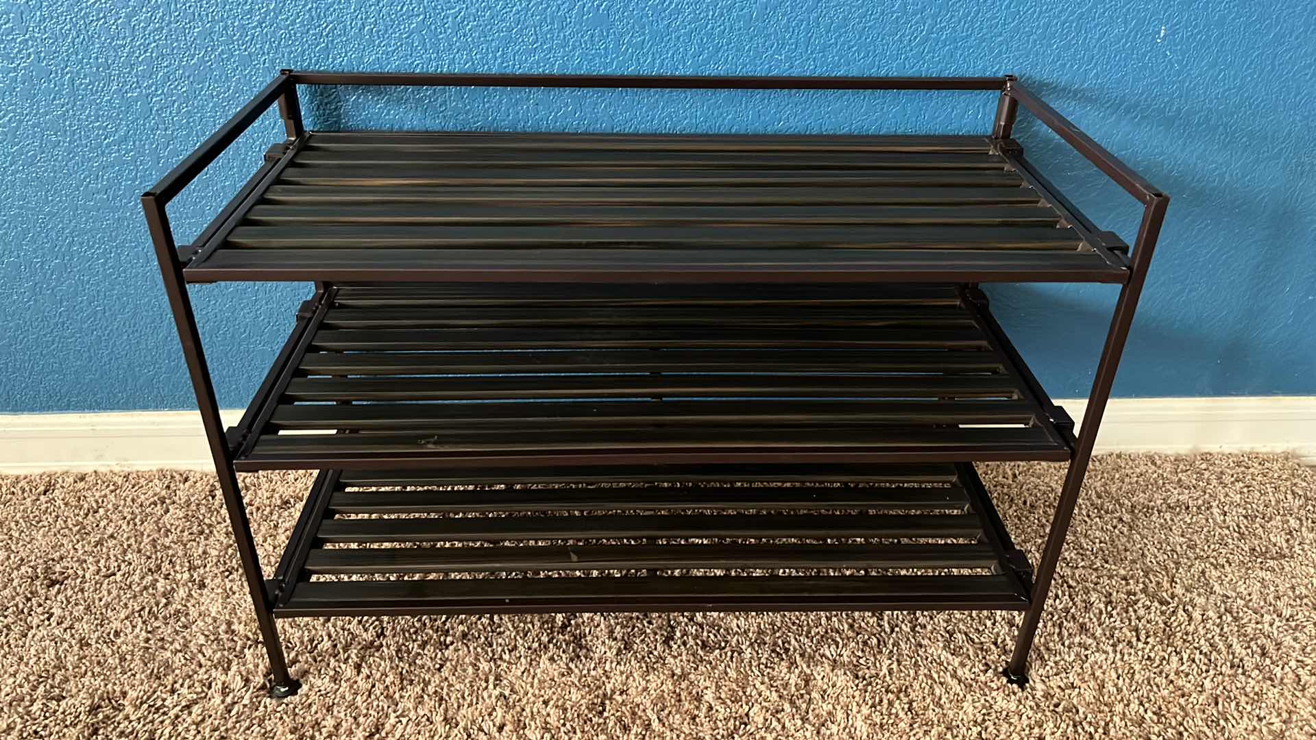 Photo 1 of ESPRESSO METAL SHOE RACK 12.25” X 26.5” H18.5”