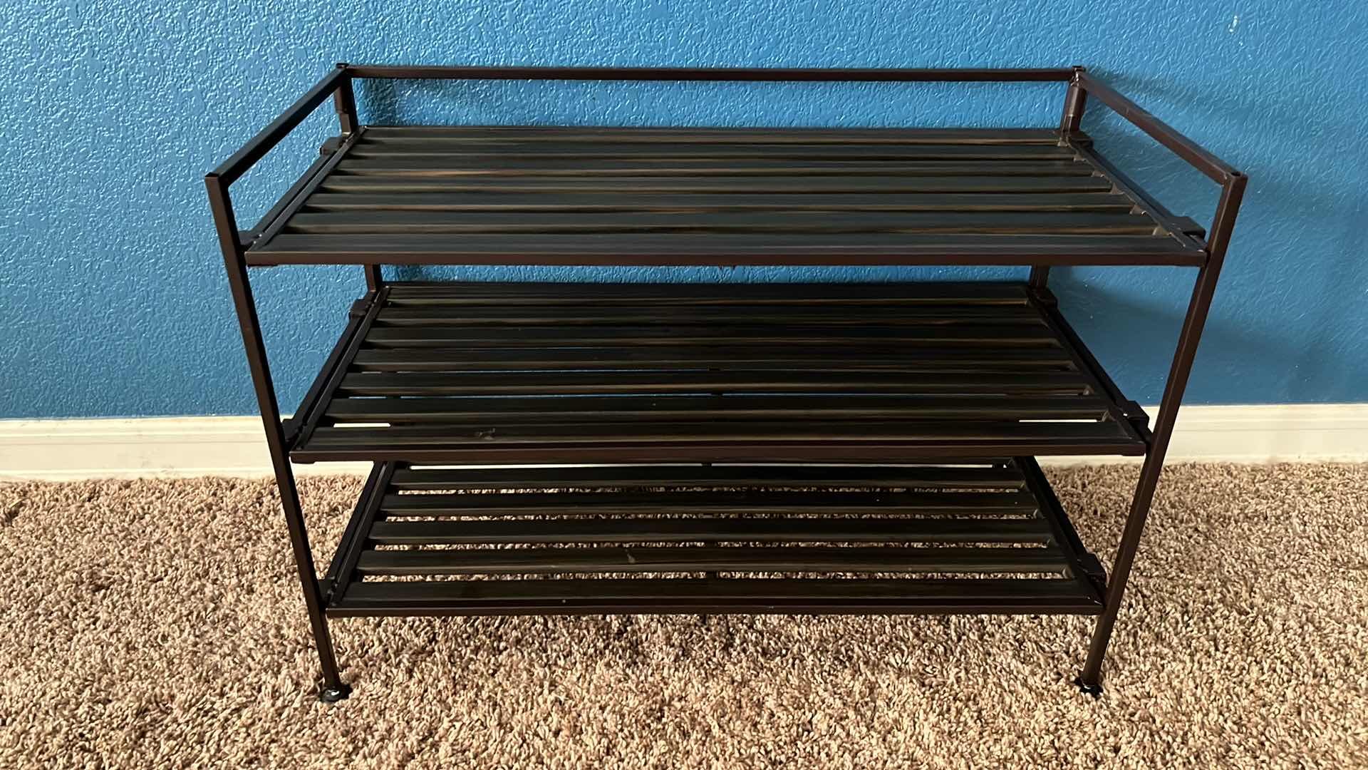 Photo 1 of ESPRESSO METAL SHOE RACK 12.25” X 26.5” H18.5”