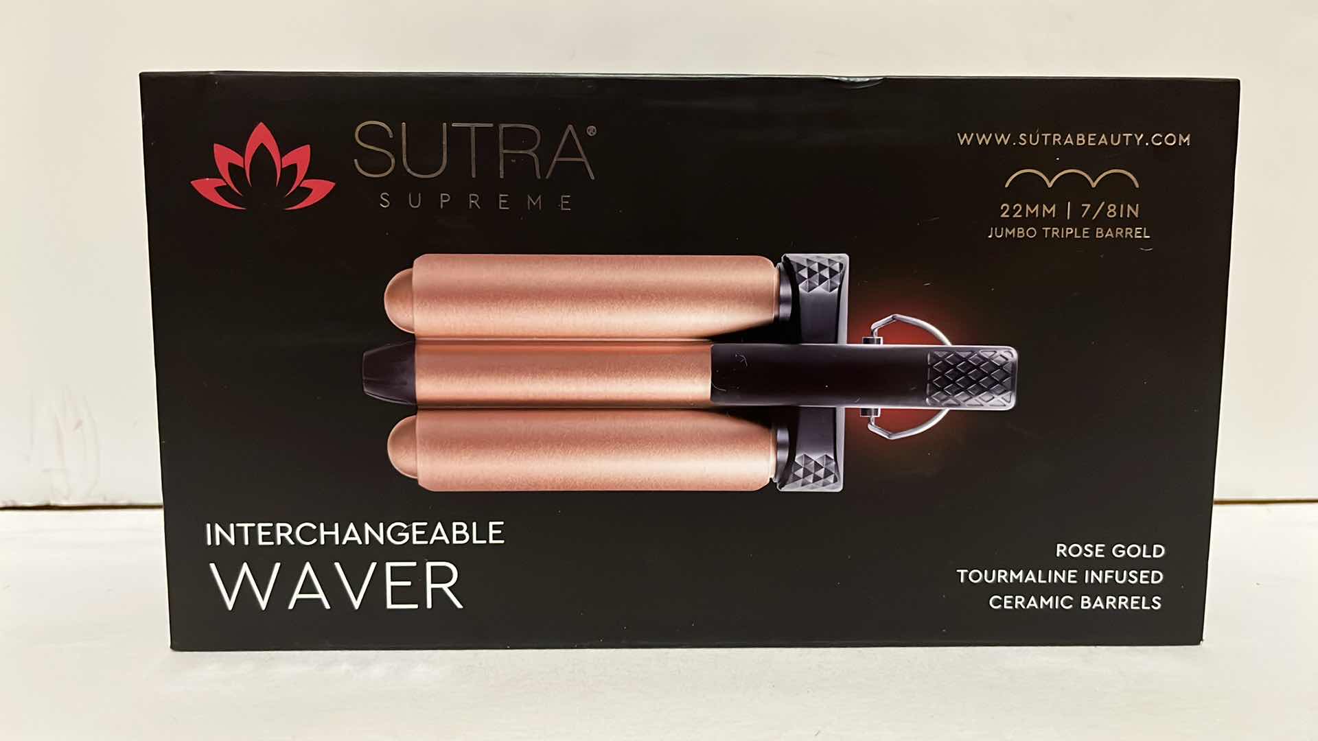 Photo 1 of NEW SUTRA SUPREME INTERCHANGEABLE WAVER, JUMBO TRIPLE BARREL 7/8” ROSE GOLD TOURMALINE INFUSED CERAMIC BARRELS MODEL 50C3CR-B39