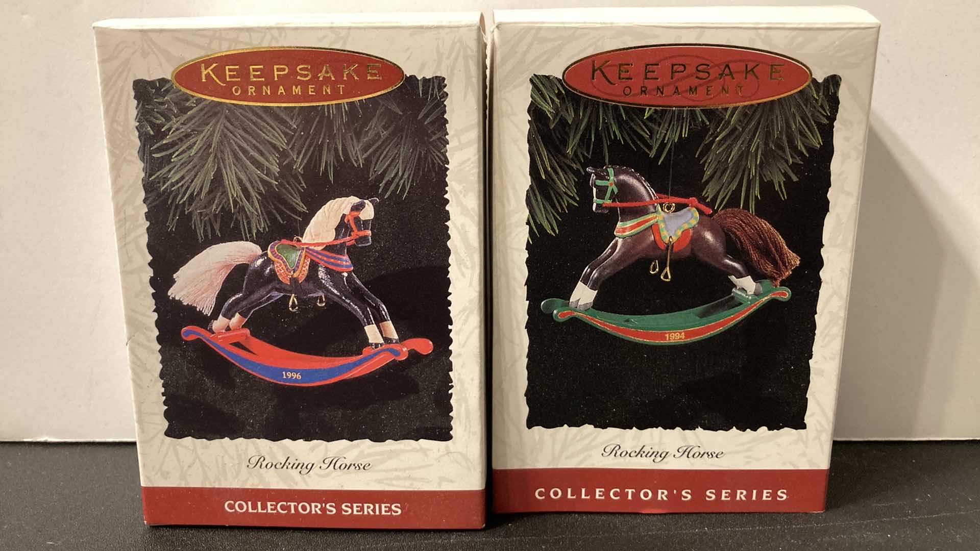 Photo 1 of NEW HALLMARK KEEPSAKE ROCKING HORSE COLLECTORS SERIES ORNAMENTS (2)