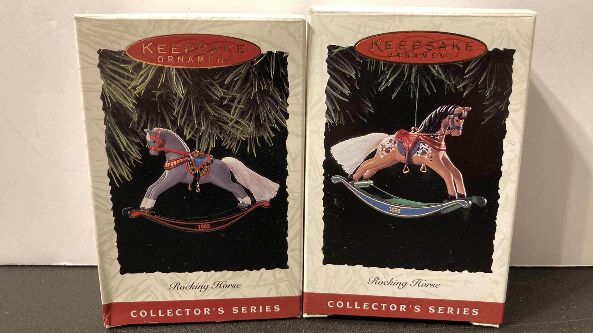 Photo 1 of NEW HALLMARK KEEPSAKE ROCKING HORSE COLLECTORS SERIES ORNAMENTS (2)