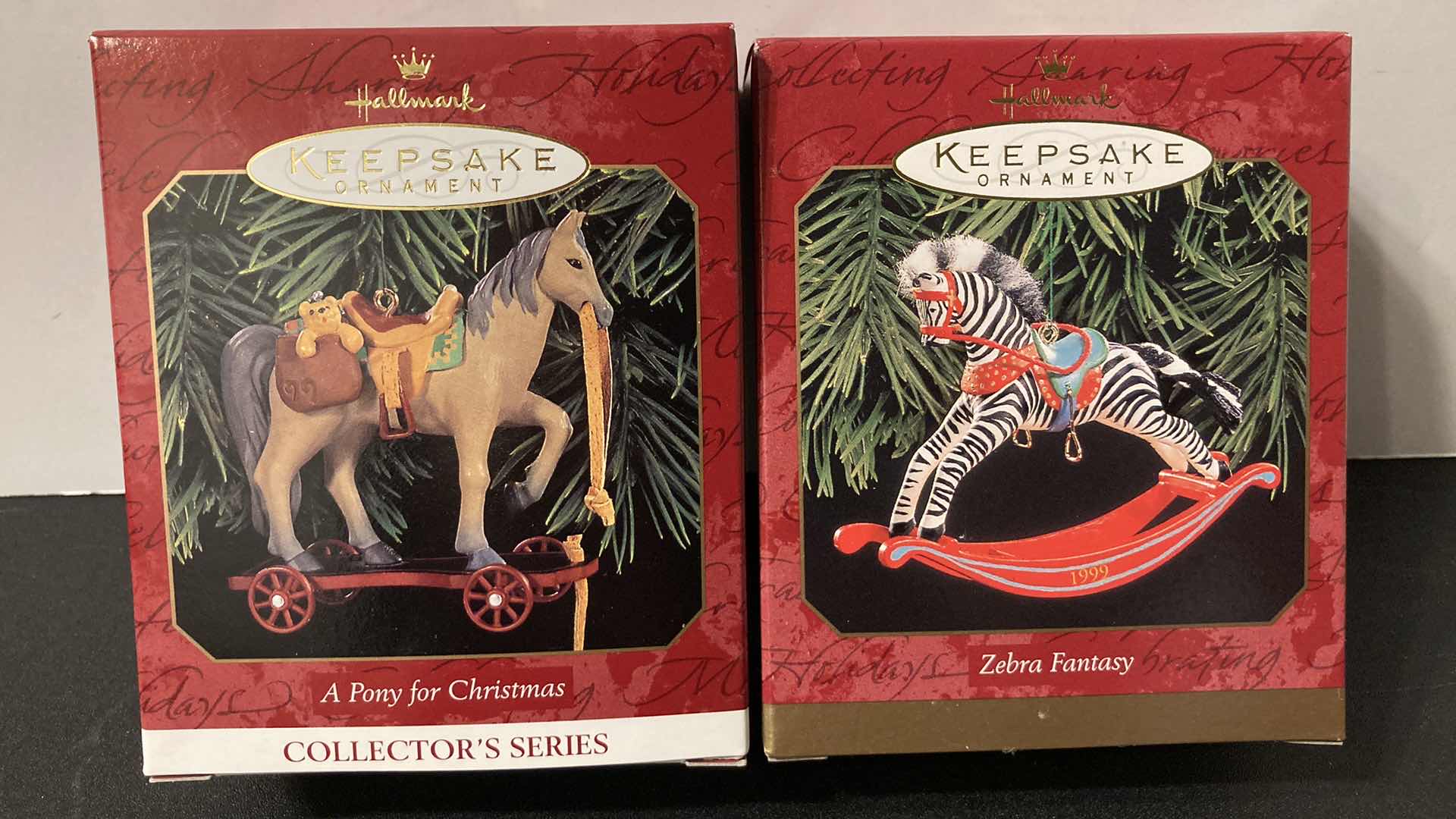 Photo 1 of NEW HALLMARK KEEPSAKE PONY FOR CHRISTMAS & ZEBRA FANTASY COLLECTORS SERIES ORNAMENTS