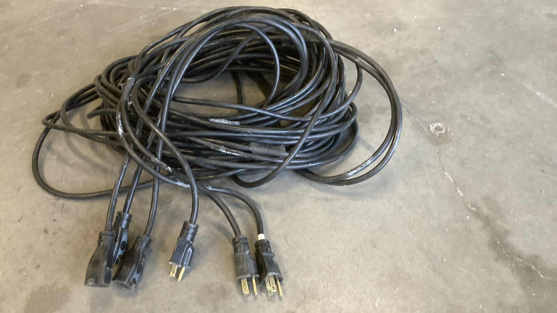 Photo 1 of BLACK 50FT EXTENSION CORDS (3)