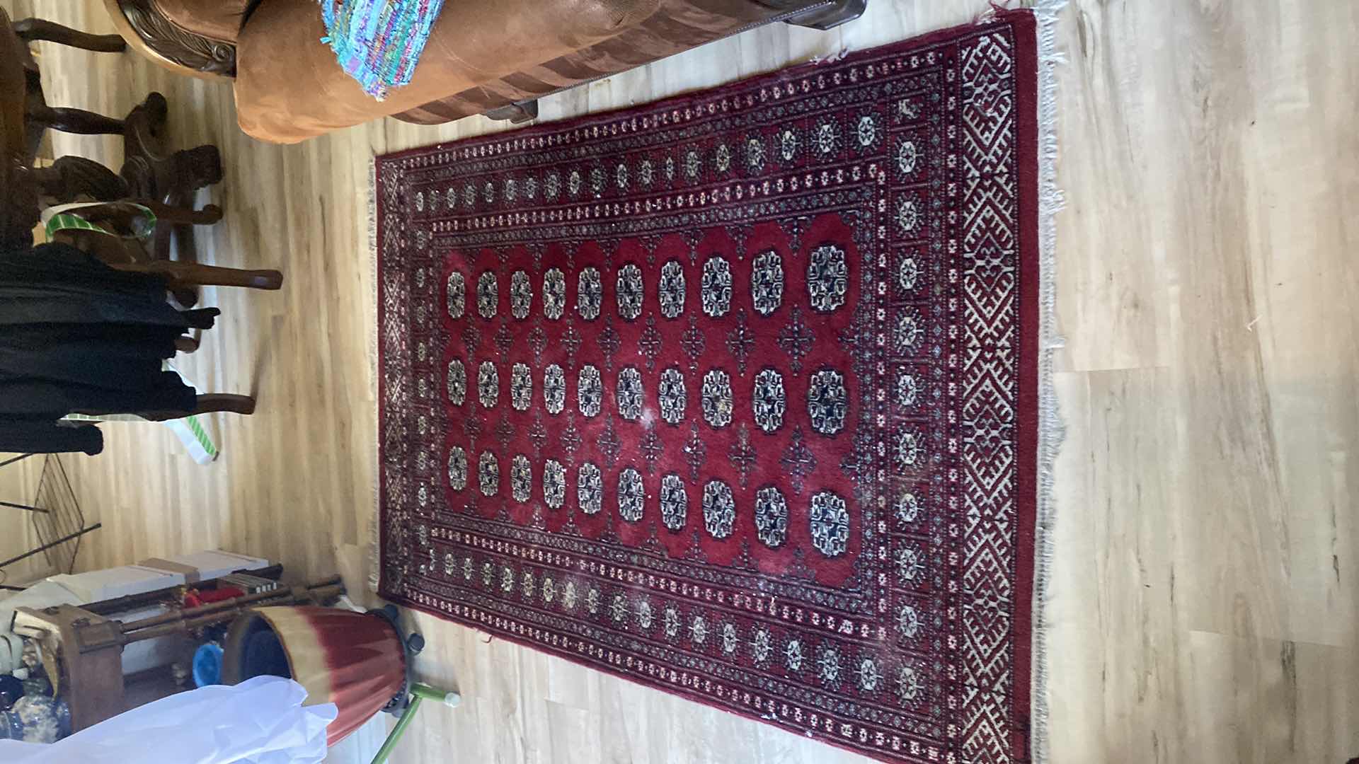 Photo 2 of VINTAGE GEOMETRIC BOKARA RUG