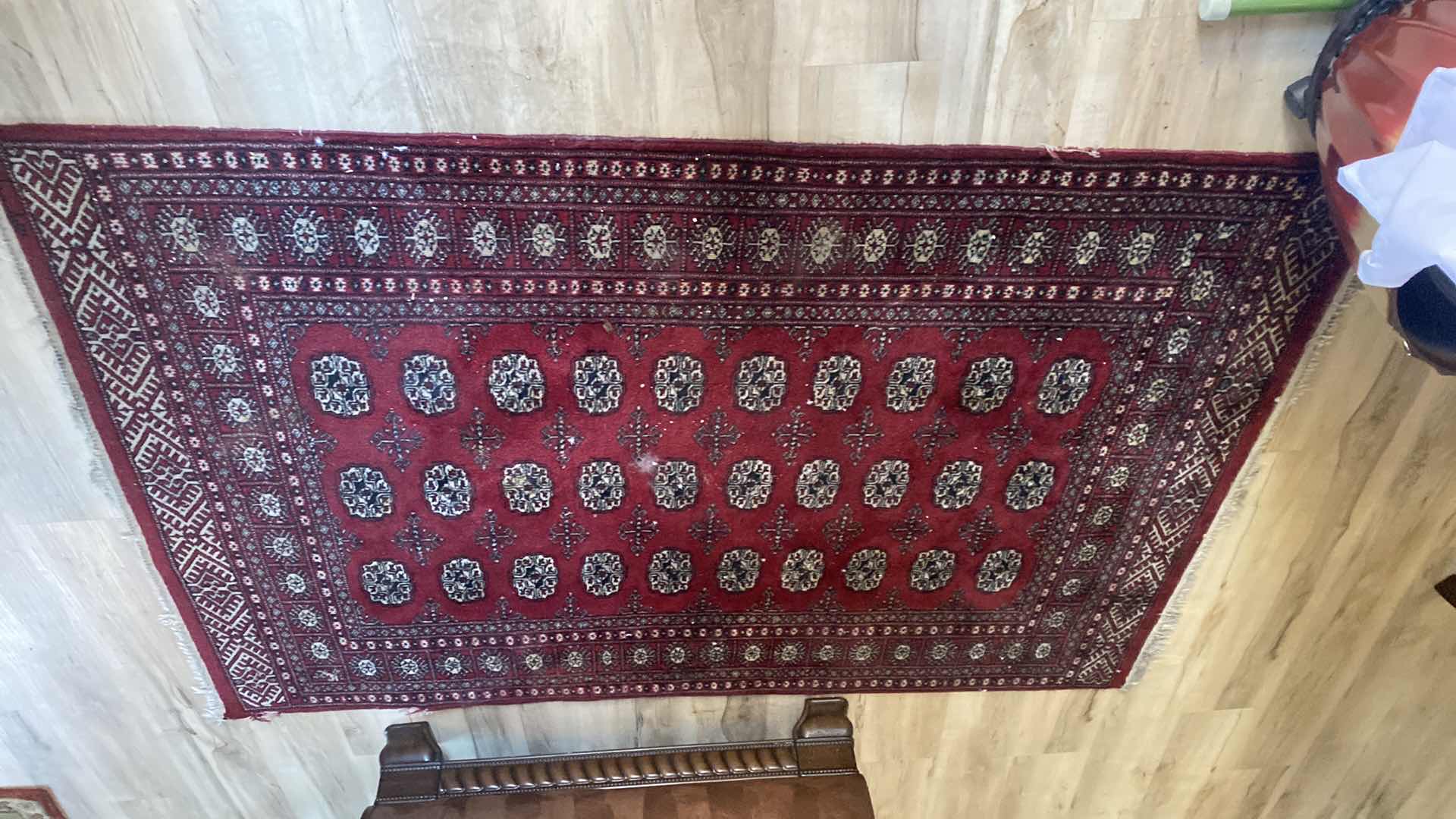 Photo 1 of VINTAGE GEOMETRIC BOKARA RUG