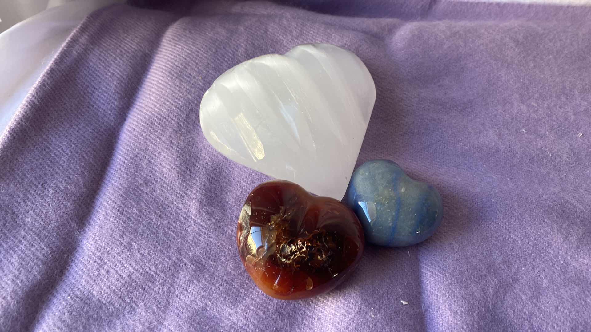 Photo 2 of SATIN SPAR HEART STONE
CARNELIAN AGATE HEART STONE
BLUE AVENTURINE HEART STONE