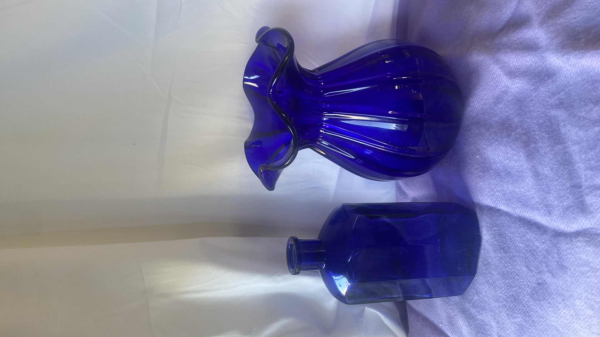 Photo 1 of BLUE DECORATIVE GLASS VASES