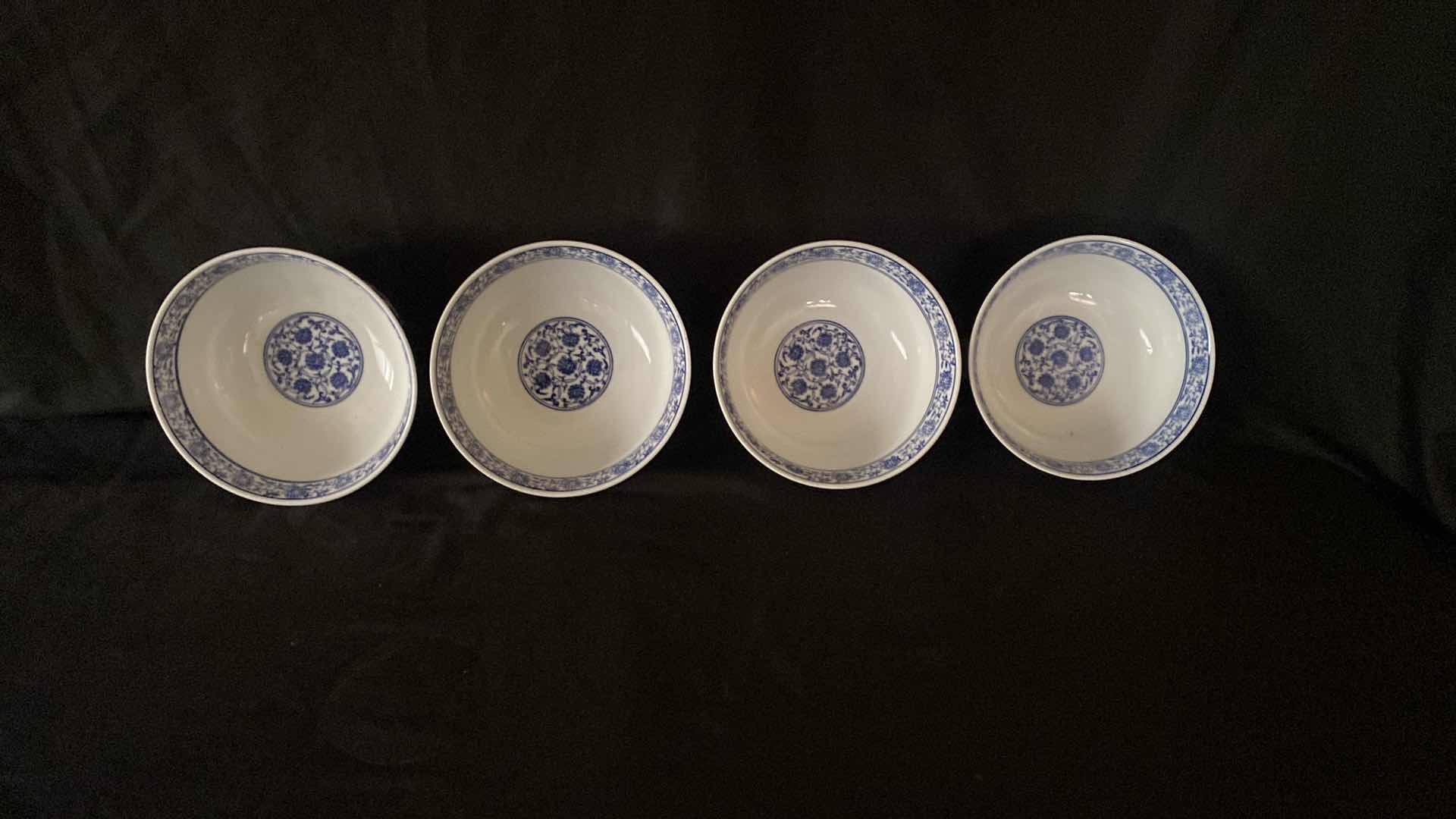 Photo 1 of BLUE AND WHITE CHINESE PORCELAIN BOWLS 
 X4