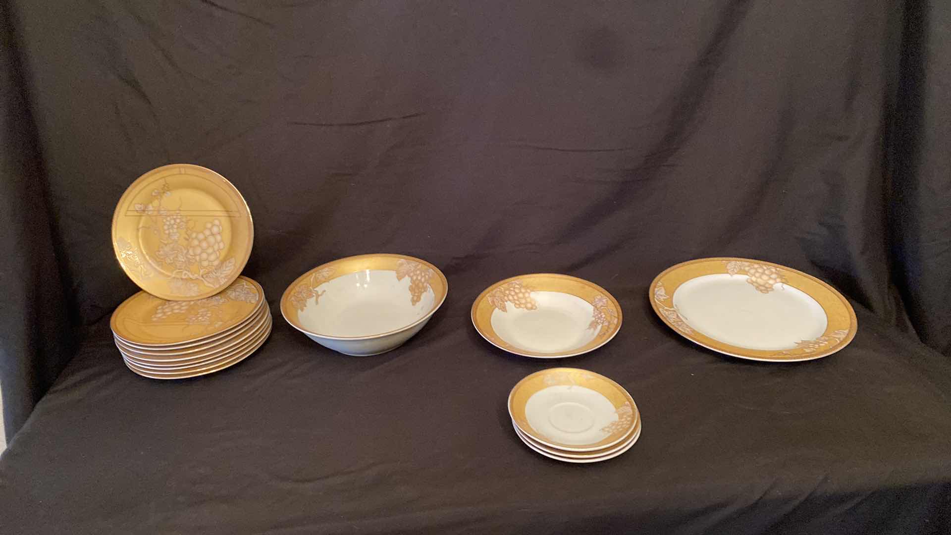 Photo 2 of GOLD RIMMED PORCELAIN PLATES AND BOWLS