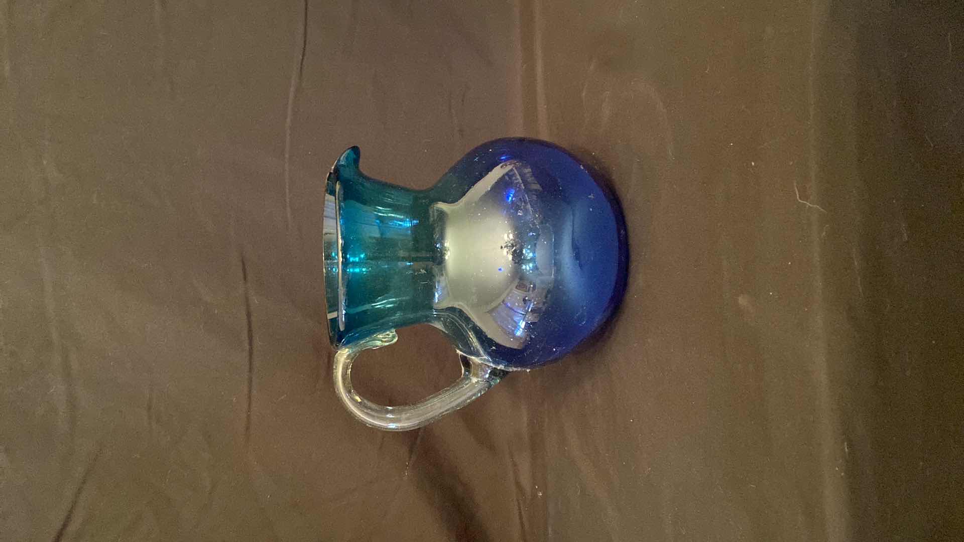 Photo 1 of BLUE GLASS PITCHER