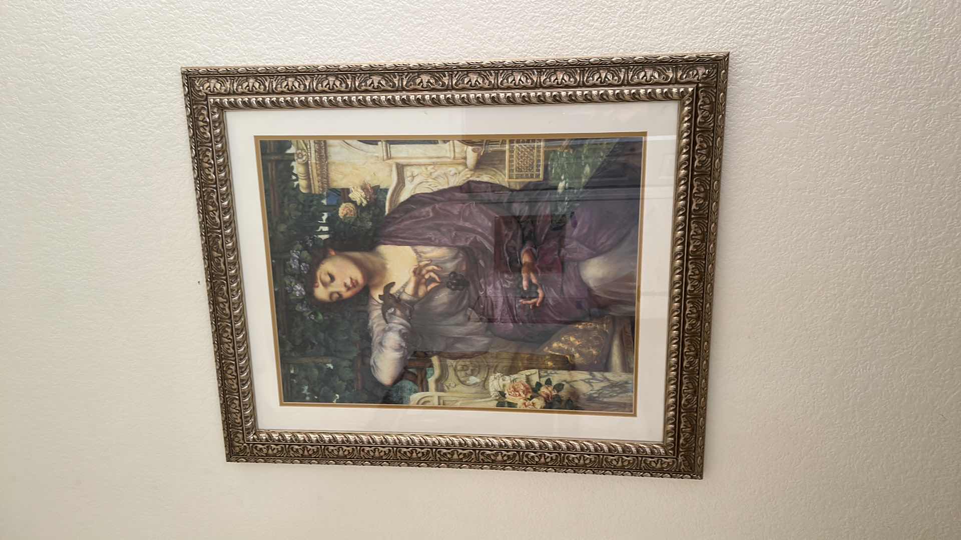 Photo 1 of FRAMED PRINT OF “LESBIA WITH HER SPARROW” - PRINT BY SIR EDWARD JOHN POYNTER - 30x36