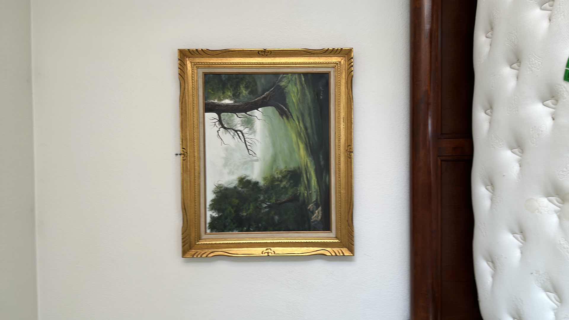 Photo 2 of FRAMED PAINTING OF TREES IN THE COUNTRY - SIGNED BY “M.WRIGHT” 35.5 x 30