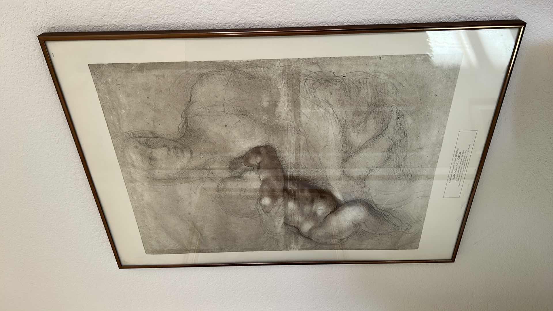 Photo 2 of FRAMED ART PRING OF “MADONNA AND CHILD” BY “MICHELANGELO BUONARROTI”