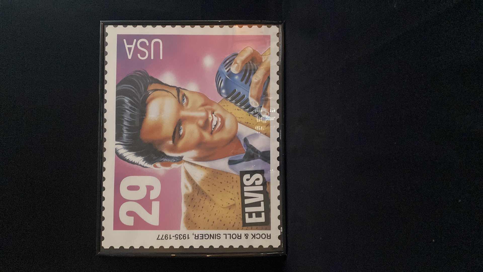 Photo 2 of VINTAGE ELVIS STAMP WALL PRINT