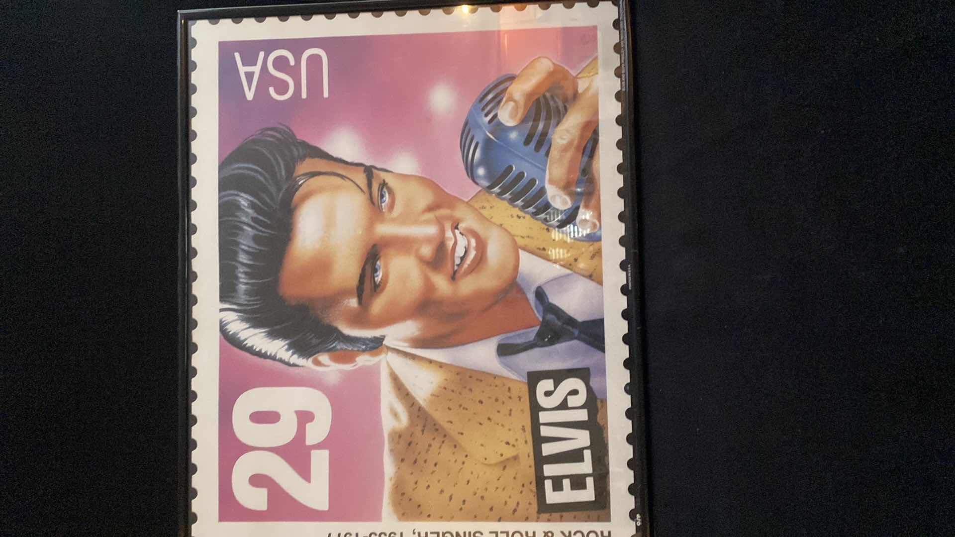 Photo 3 of VINTAGE ELVIS STAMP WALL PRINT