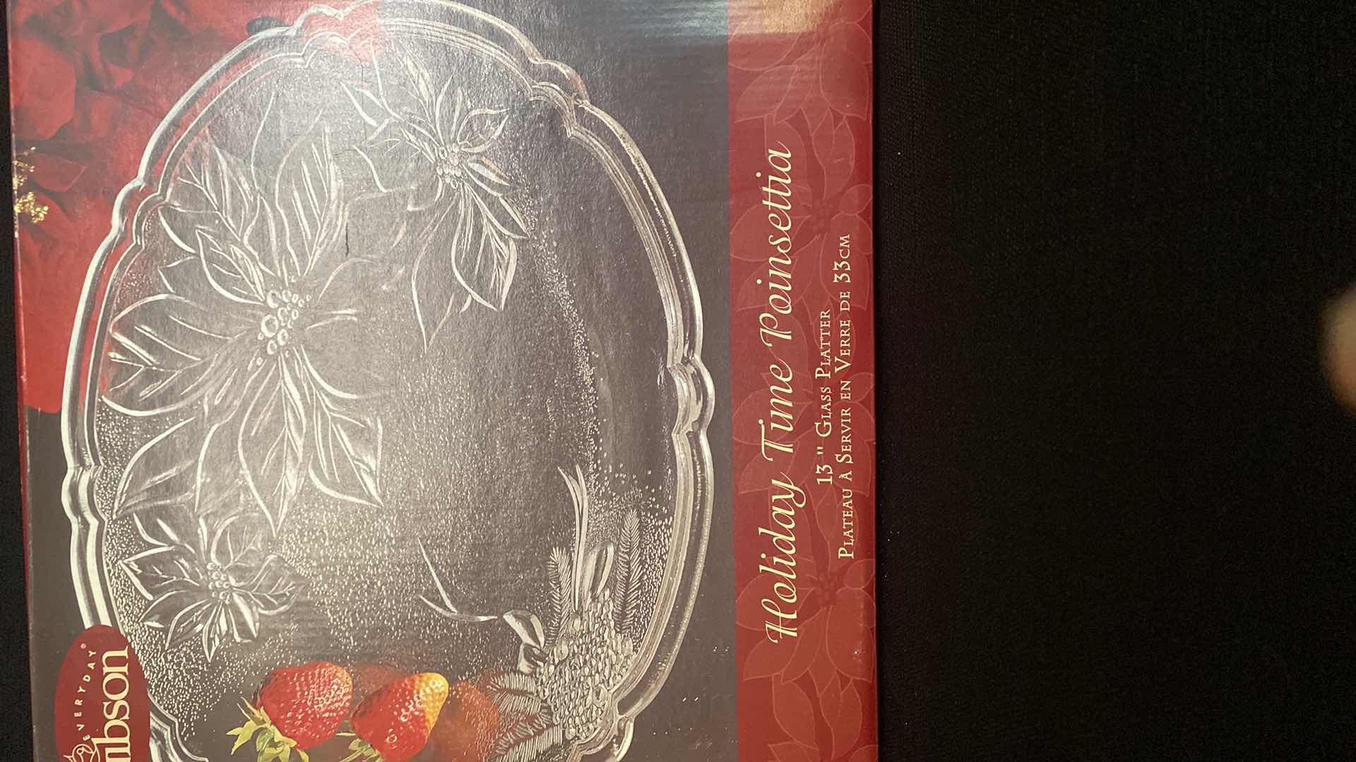 Photo 2 of 13 INCH HOLIDAY TIME POINSETTIA GLASS PLATTER