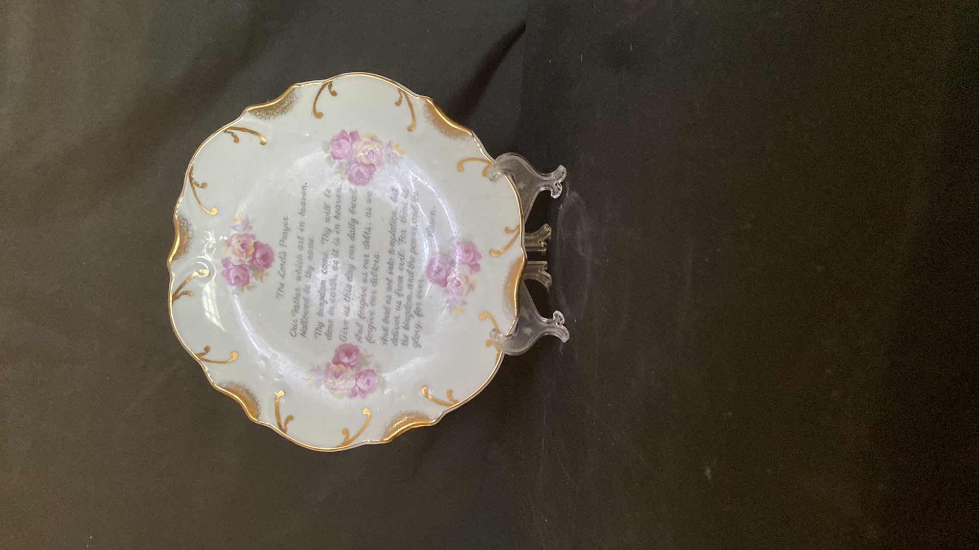 Photo 2 of DECORATIVE 18KT GOLD TRIMMED “THE LORDS PRAYER” PLATE