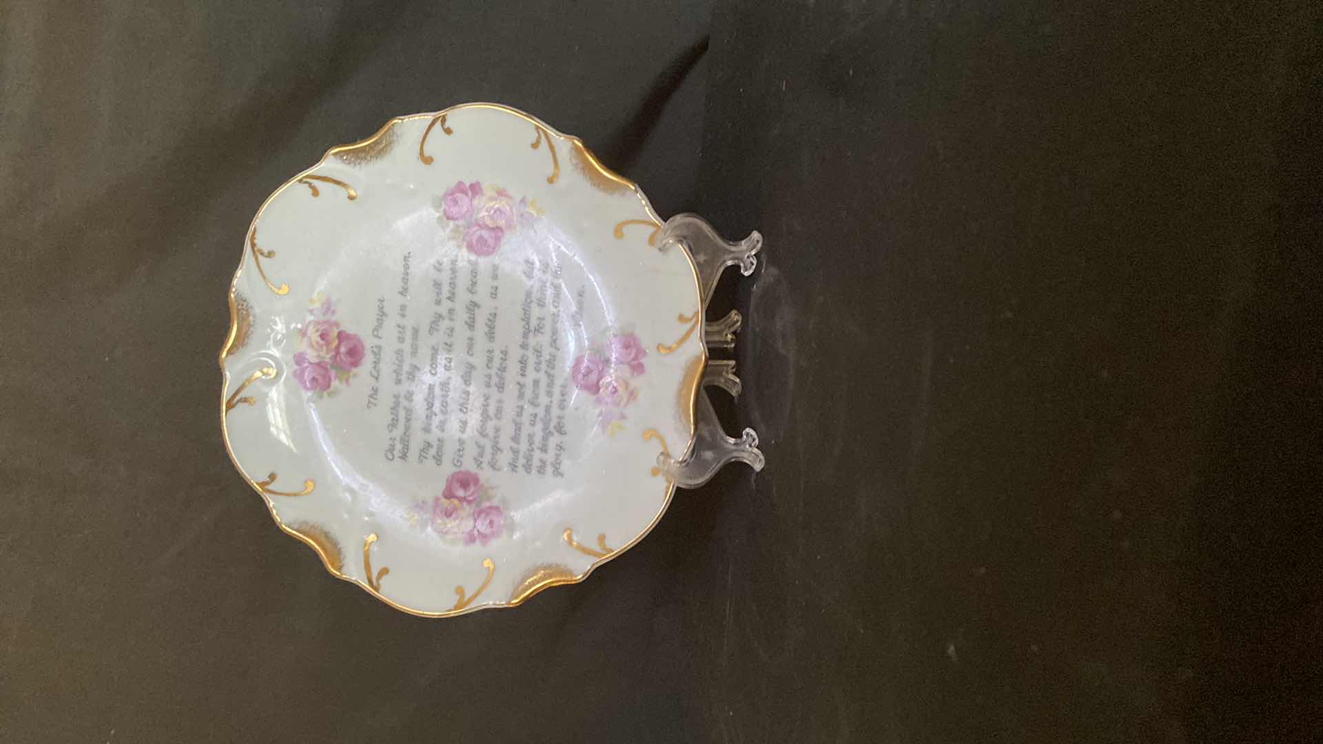 Photo 3 of DECORATIVE 18KT GOLD TRIMMED “THE LORDS PRAYER” PLATE