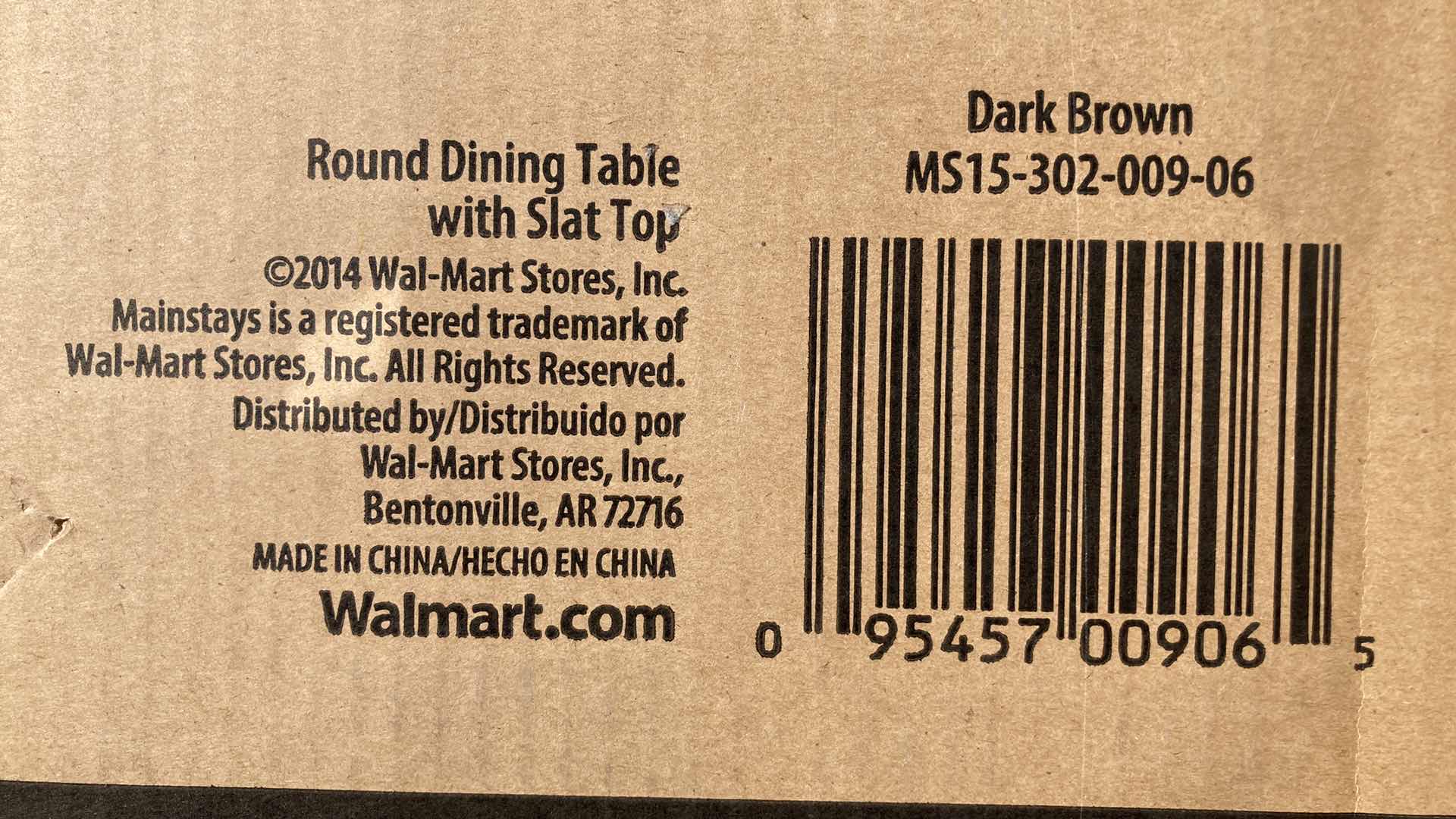 Photo 3 of NEW MAINSTAYS DARK BROWN METAL ROUND DINING SLAT TOP TABLE 41.75” X 29”