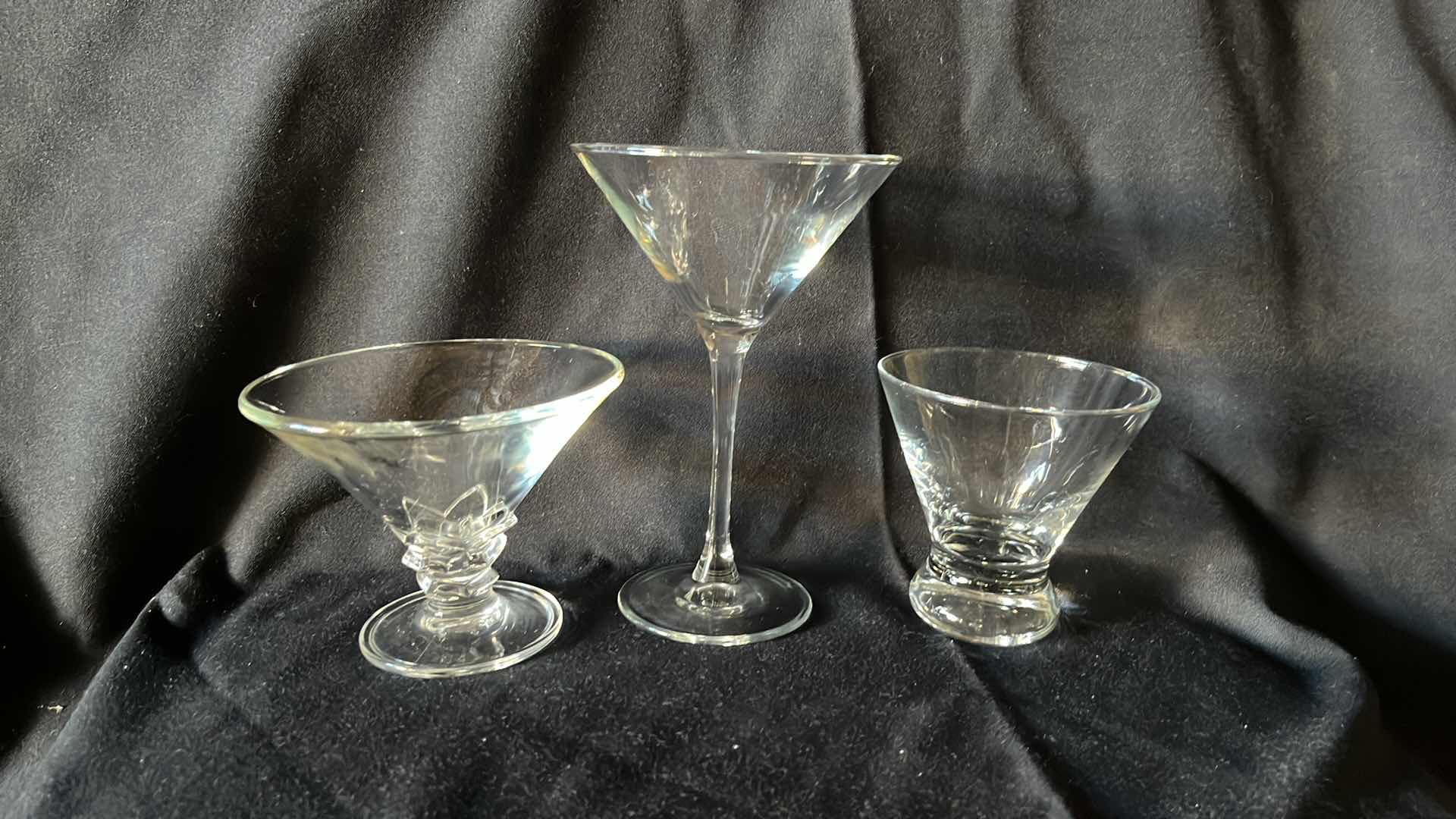 Photo 1 of MARTINI STYLE GLASSES VARIOUS STYLES 4”-9” W CRATE (18)