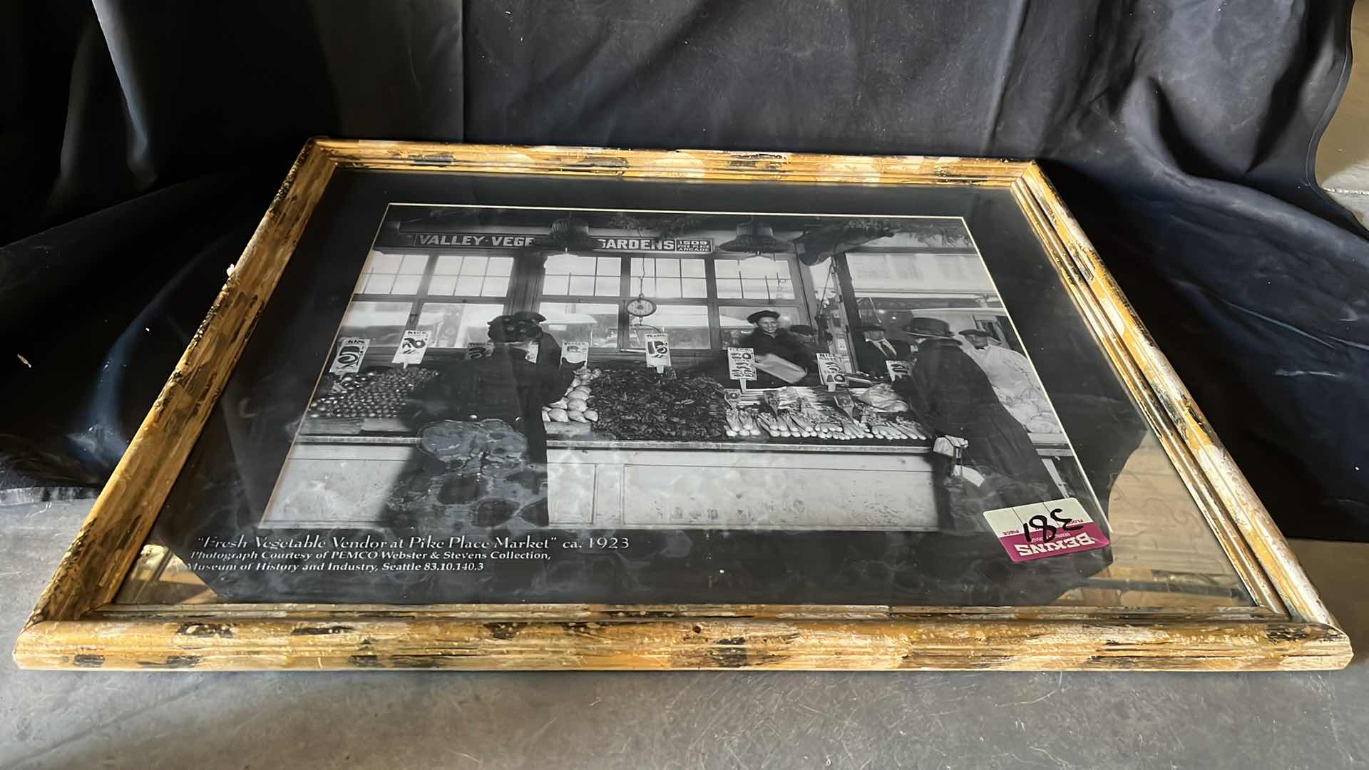 Photo 1 of FRESH VEGETABLE VENDOR AT PIKE PLACE MARKET, SEATTLE 1923 ARTWORK 33” X 27”