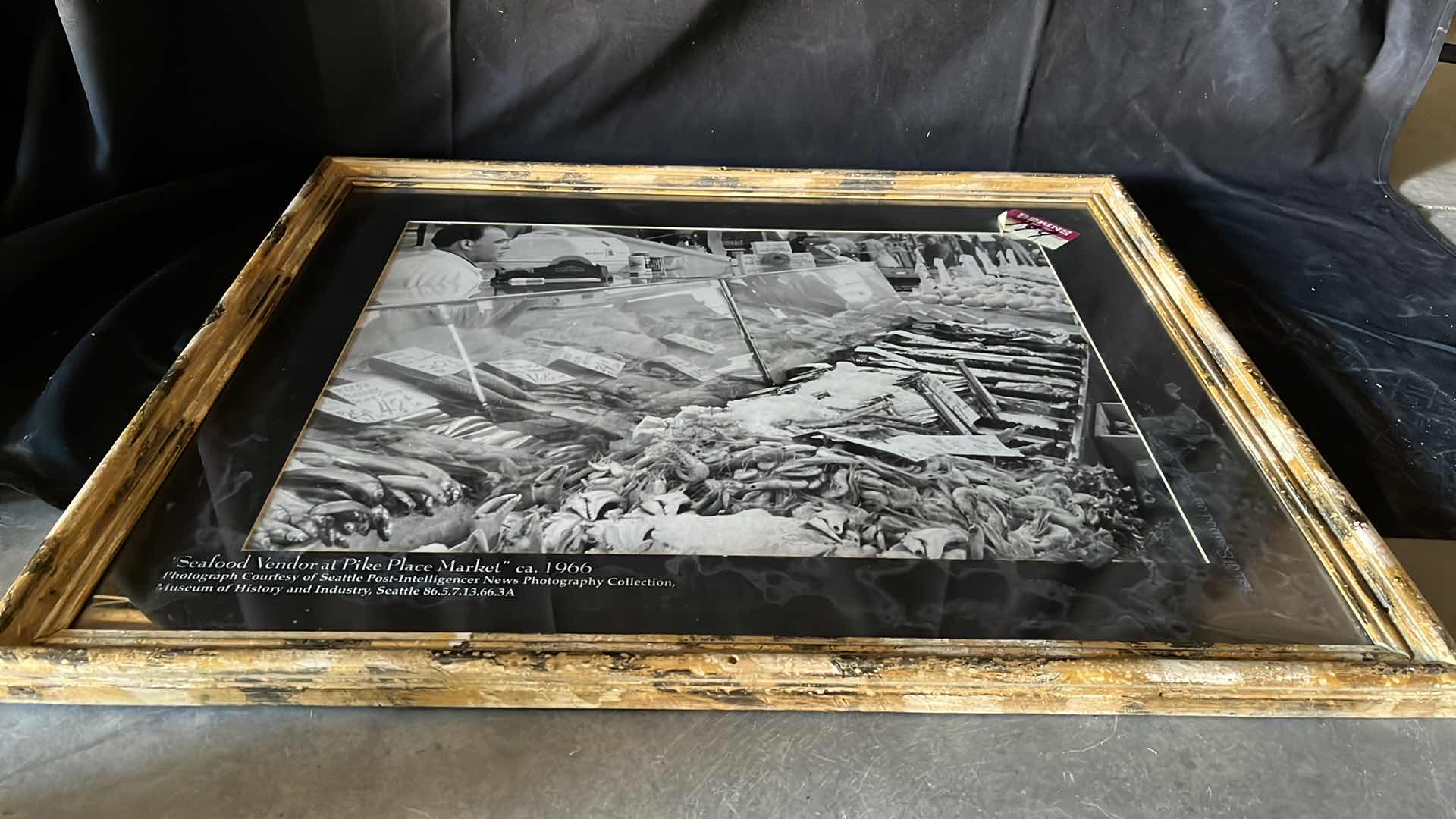 Photo 1 of SEAFOOD VENDOR AT PIKE PLACE MARKET, SEATTLE 1966 ARTWORK 33” X 27”