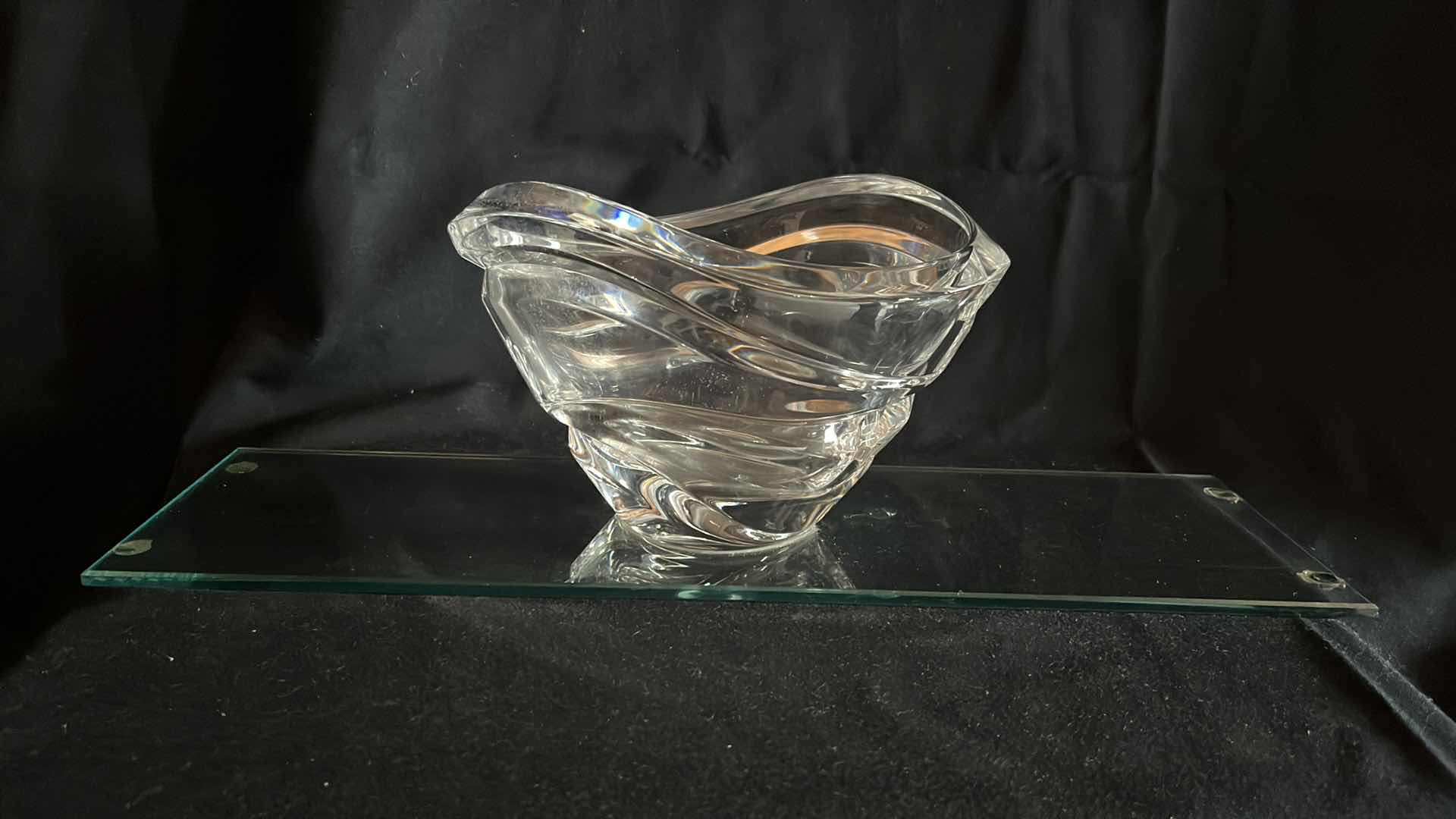 Photo 1 of LENNOX TIDES COLLECTION OVAL 8” BOWL W ATTACHED GLASS, 18.25” X 5.25”