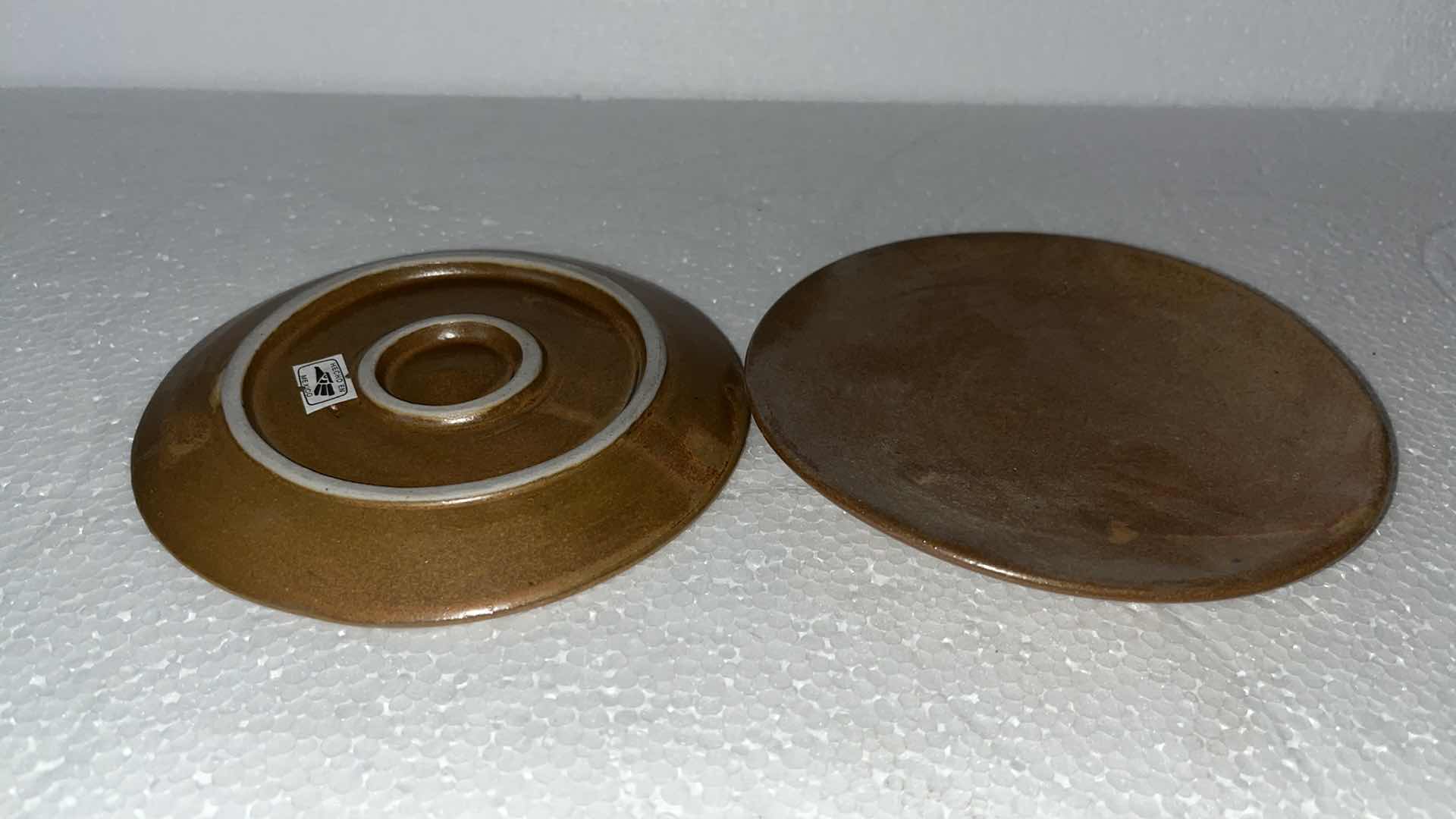 Photo 3 of MEXICAN CLAY PLATE SET W SALT & PEPPER SHAKES AND CONDIMENT HOLDER (19)