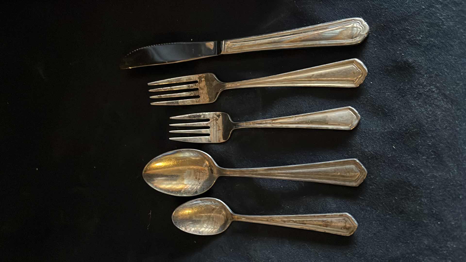 Photo 1 of FLATWARE VARIOUS STYLES, BUTTER KNIFE, SMALL SPOON, SERVING SPOON, SALAD FORK, SMALL FORK 20 EACH (100 TOTAL)